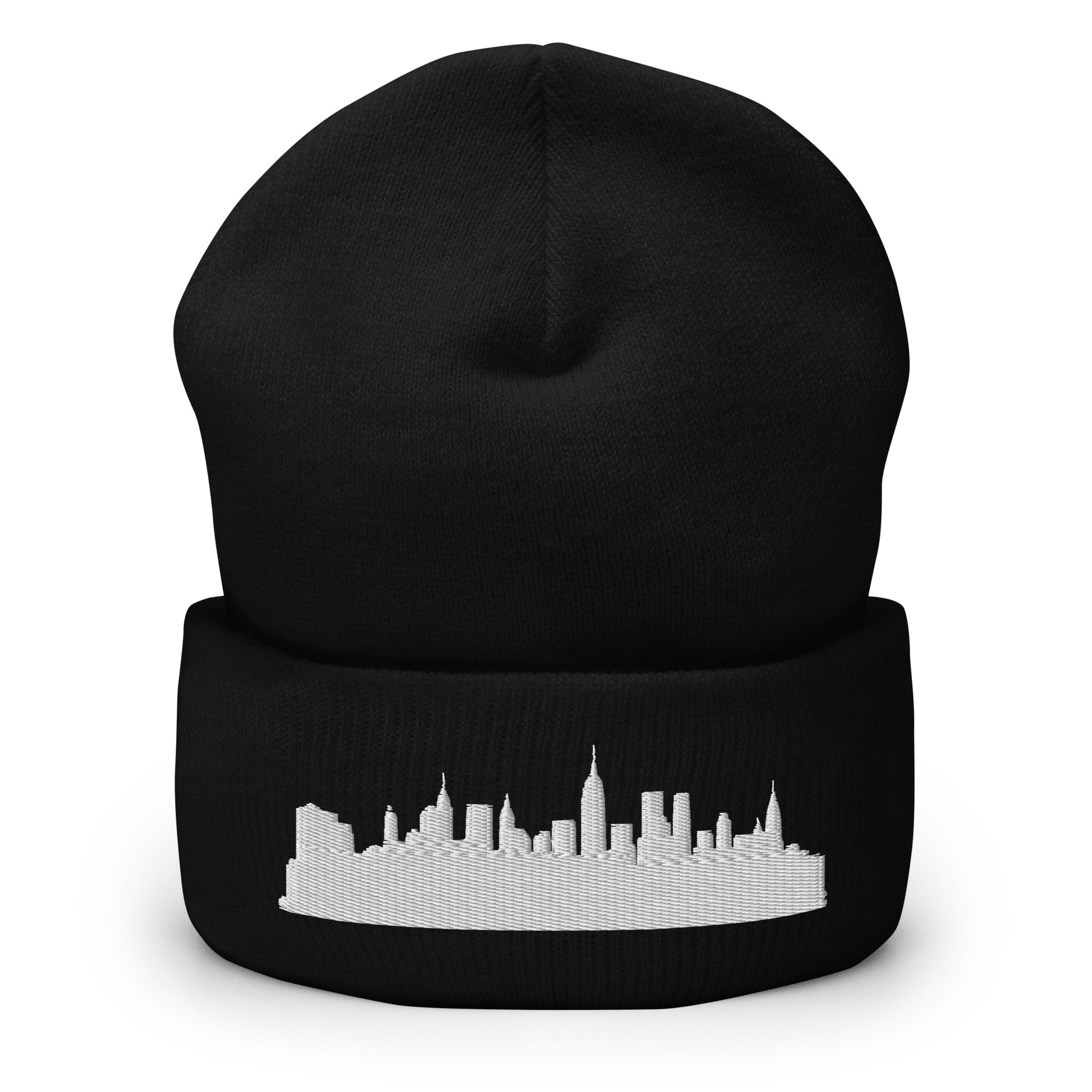 New York Edition Cuffed Beanie in black —hypoallergenic athletic knit headwear | Our City |An Athlete Trains