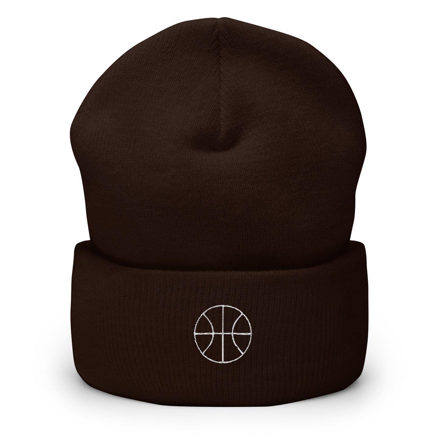 Basketball Edition cuffed beanie in brown —snug 100% turbo acrylic performance headwear for basketball players by An Athlete Trains | Our Game