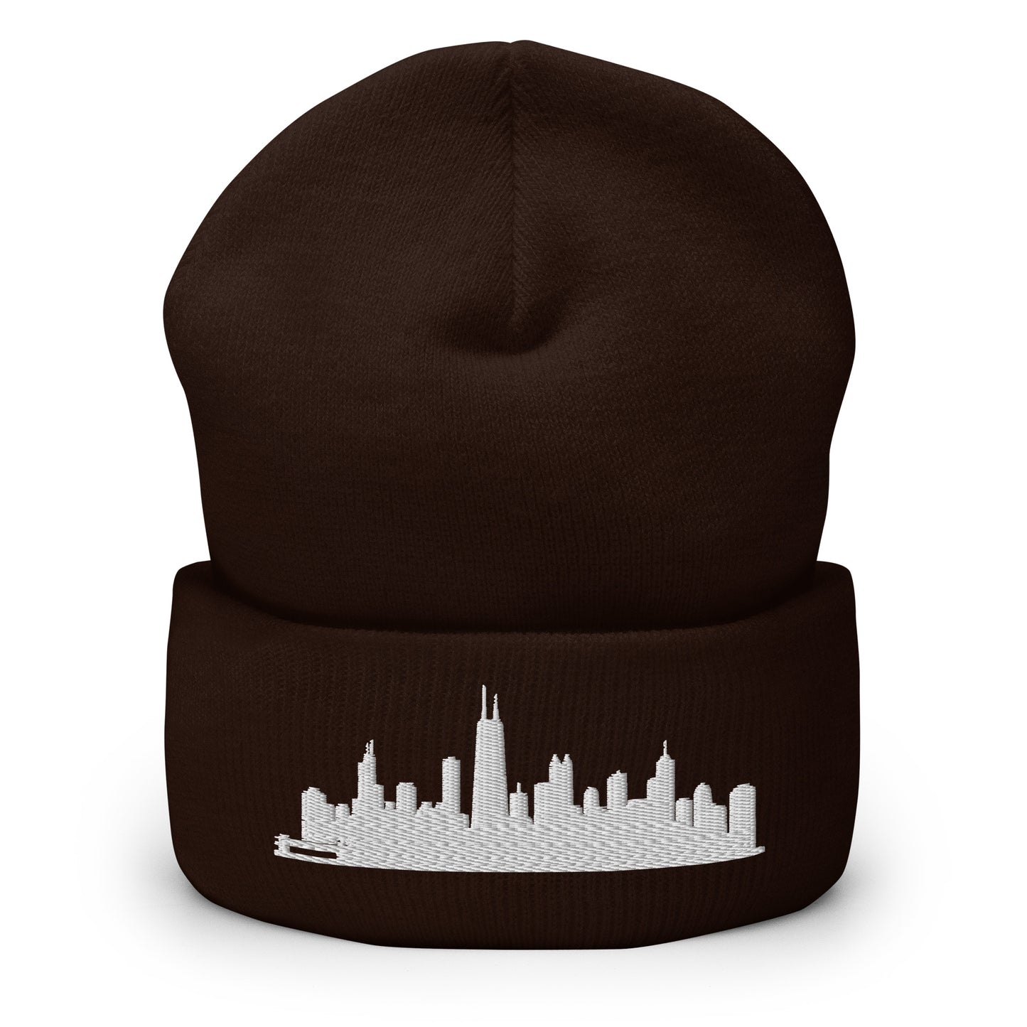 Chicago Edition Cuffed Beanie in brown —hypoallergenic athletic knit headwear | Our City |An Athlete Trains