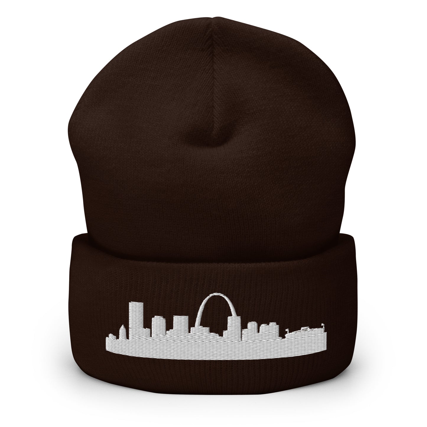 St. Louis Edition Cuffed Beanie in brown —hypoallergenic athletic knit headwear | Our City |An Athlete Trains