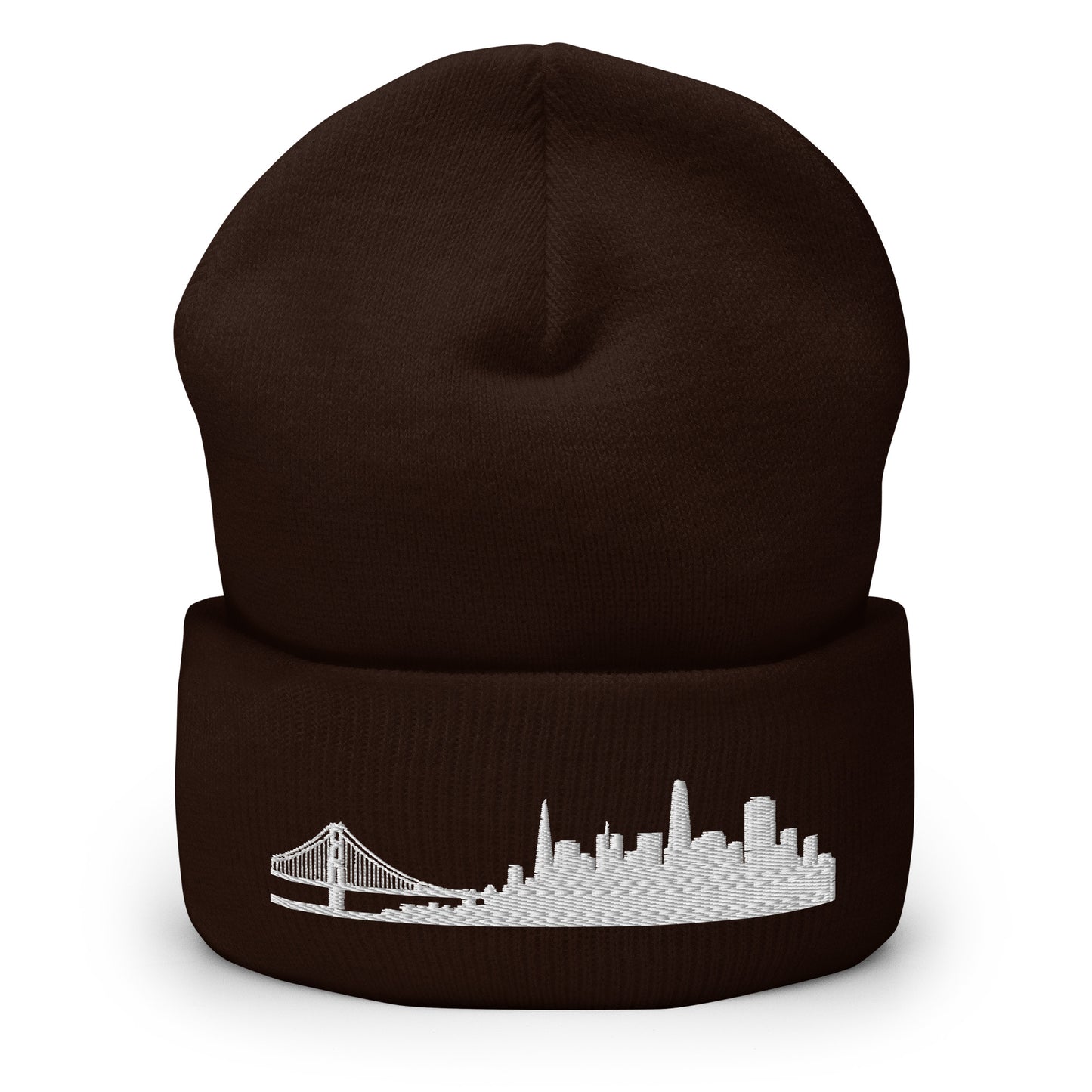 San Francisco Edition Cuffed Beanie in brown —hypoallergenic athletic knit headwear | Our City |An Athlete Trains