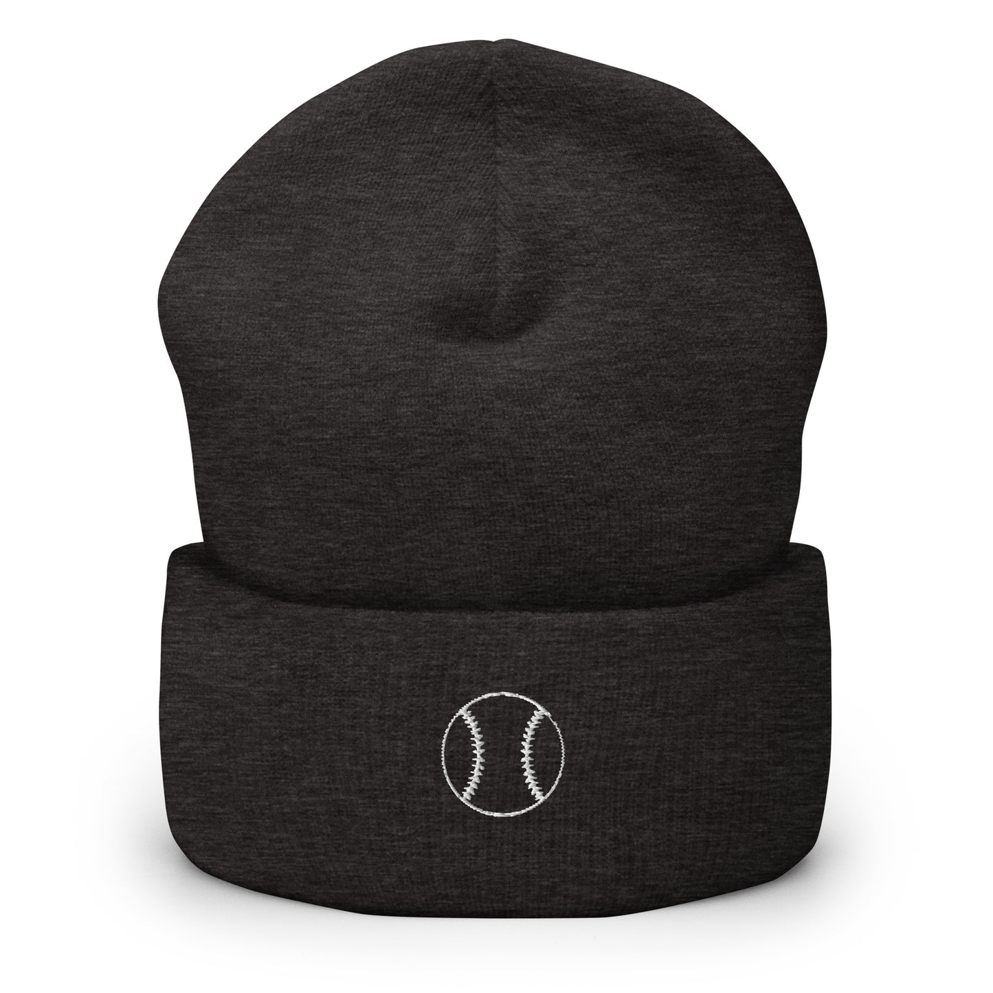 Baseball Edition cuffed beanie in gray featuring custom baseball-themed embroidery | Our Game | An Athlete Trains