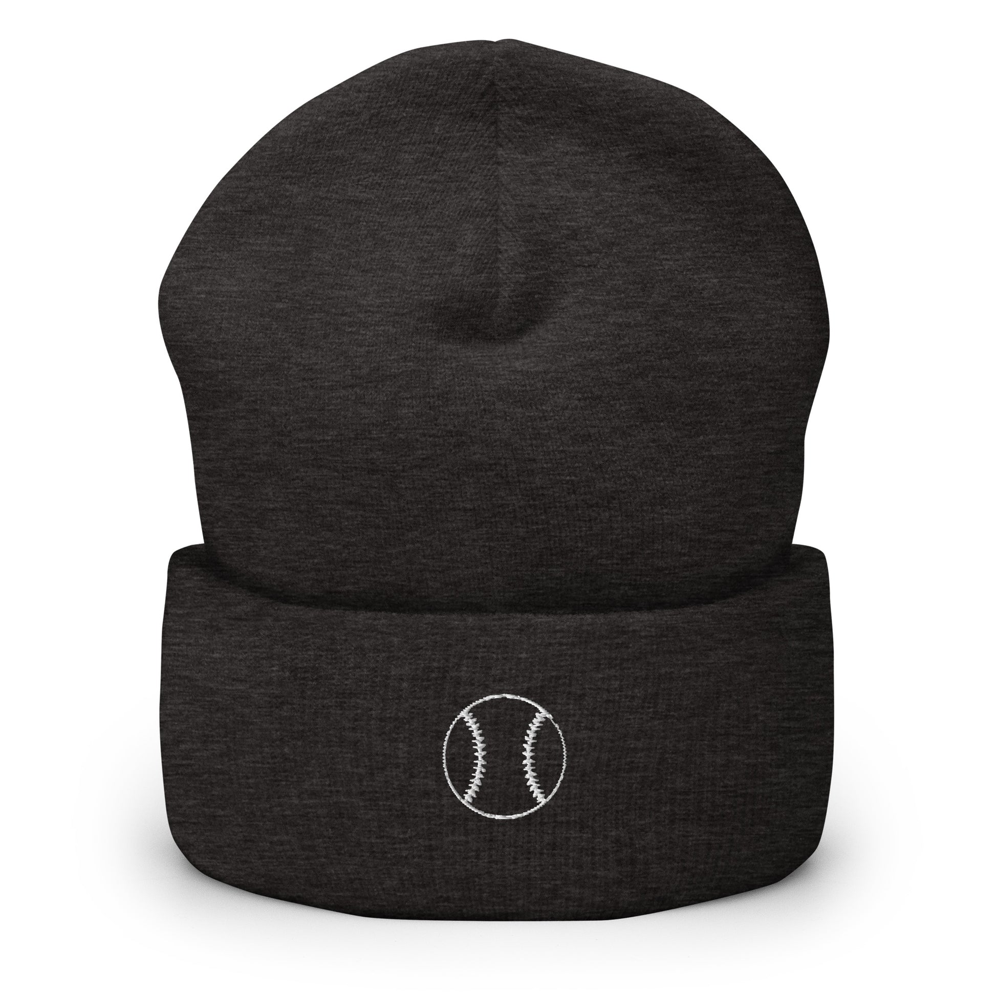 Baseball Edition cuffed beanie in gray featuring custom baseball-themed embroidery | Our Game | An Athlete Trains