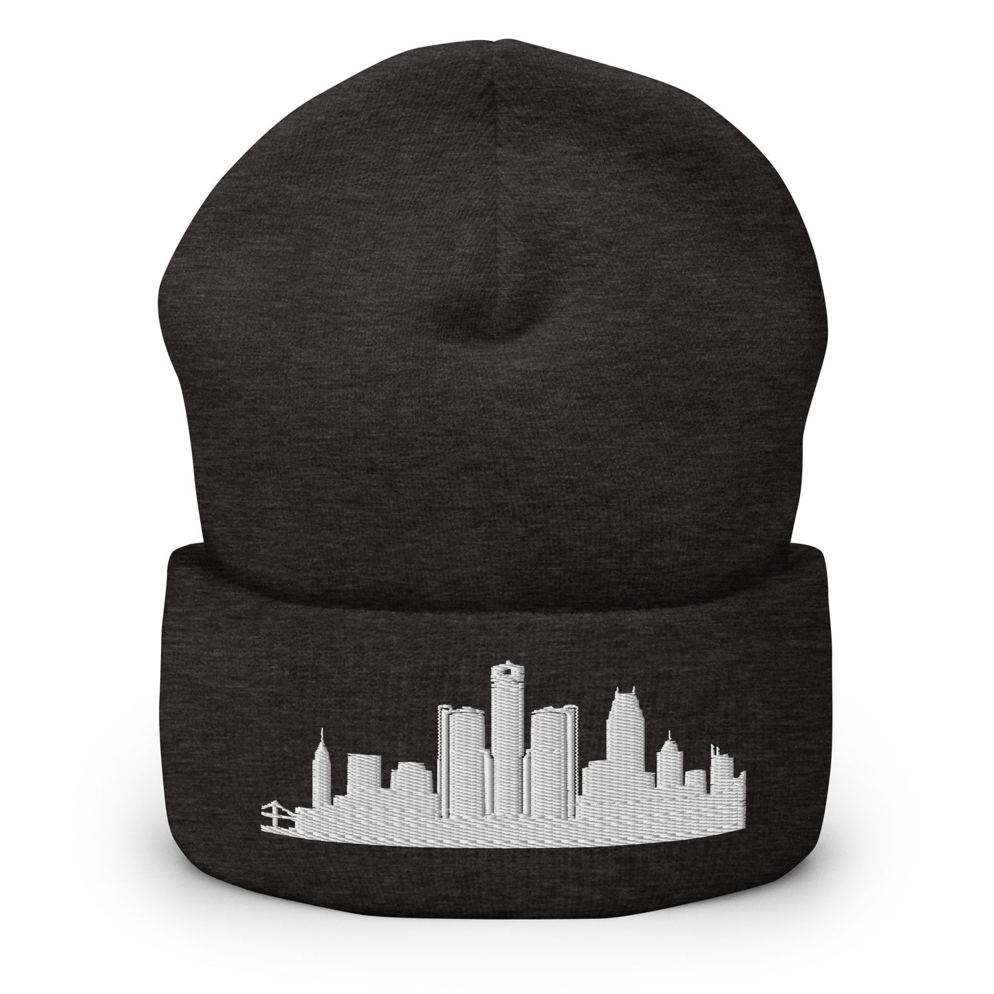 Detroit Edition Cuffed Beanie in dark gray —hypoallergenic athletic knit headwear | Our City |An Athlete Trains