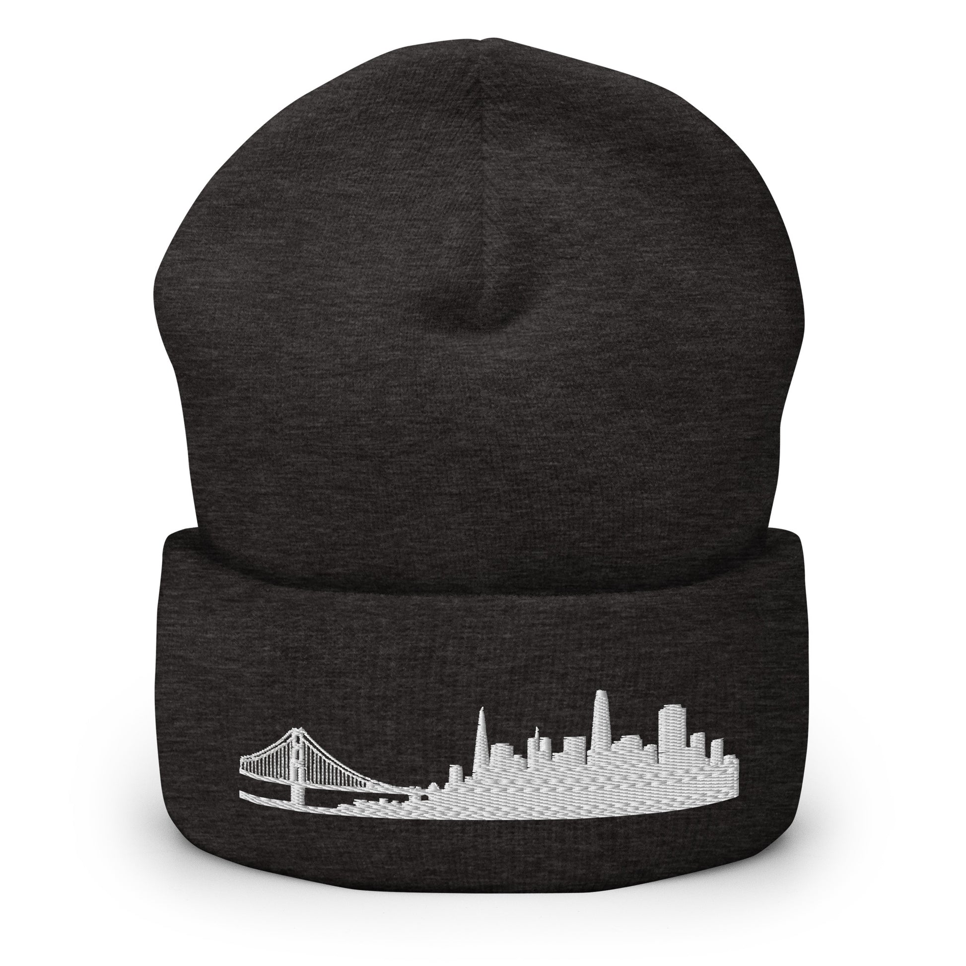 San Francisco Edition Cuffed Beanie in dark gray —hypoallergenic athletic knit headwear | Our City |An Athlete Trains