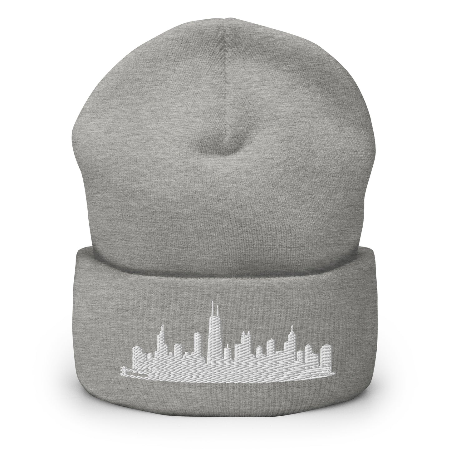 Chicago Edition Cuffed Beanie in heather gray —hypoallergenic athletic knit headwear | Our City |An Athlete Trains