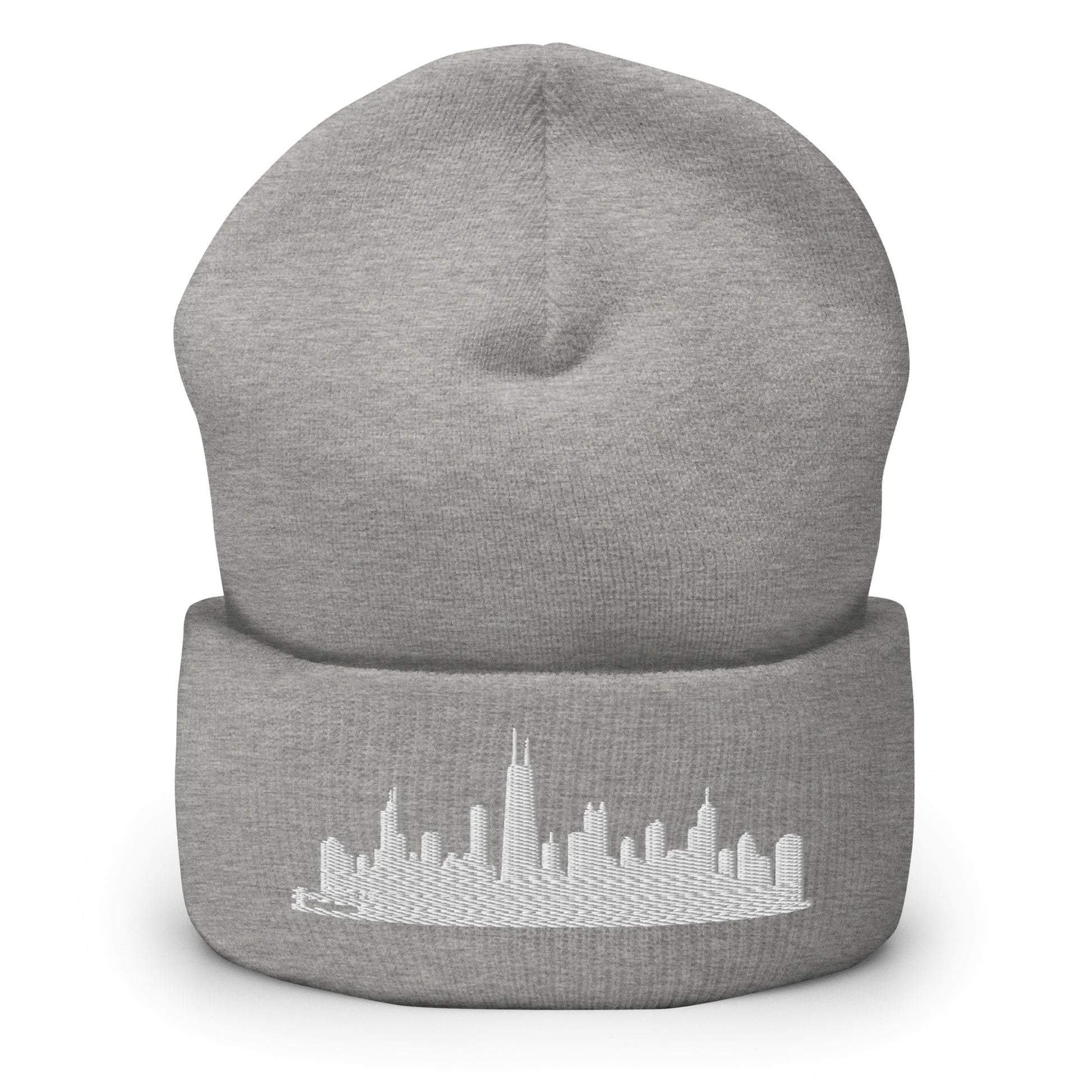 Chicago Edition Cuffed Beanie in heather gray —hypoallergenic athletic knit headwear | Our City |An Athlete Trains