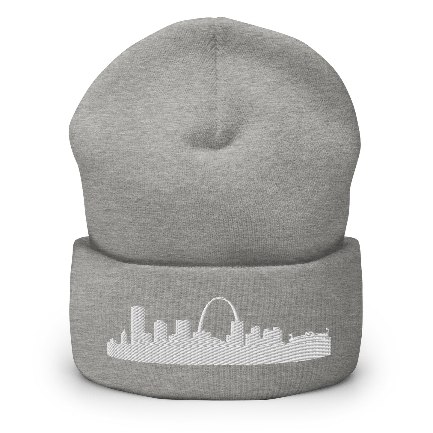 St. Louis Edition Cuffed Beanie in heather gray—hypoallergenic athletic knit headwear | Our City |An Athlete Trains