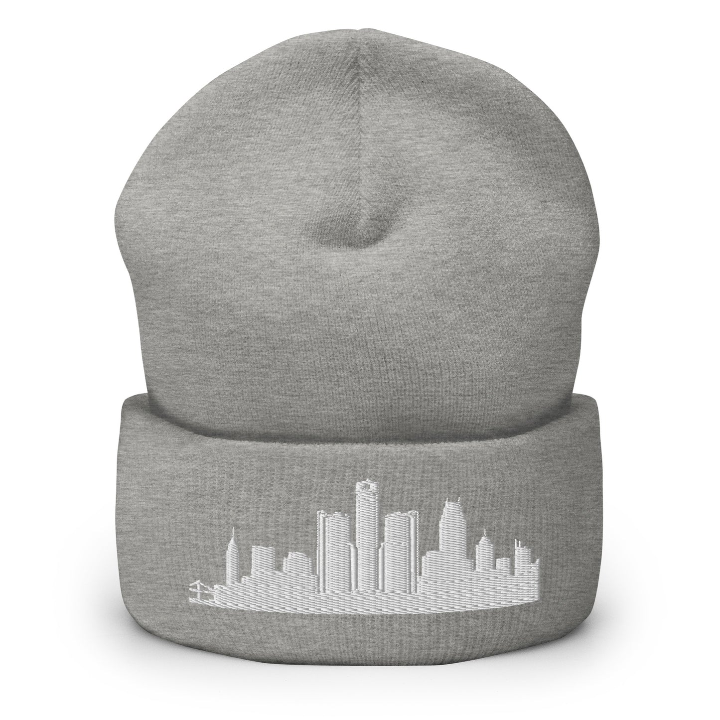 Detroit Edition Cuffed Beanie in heather gray —hypoallergenic athletic knit headwear | Our City |An Athlete Trains