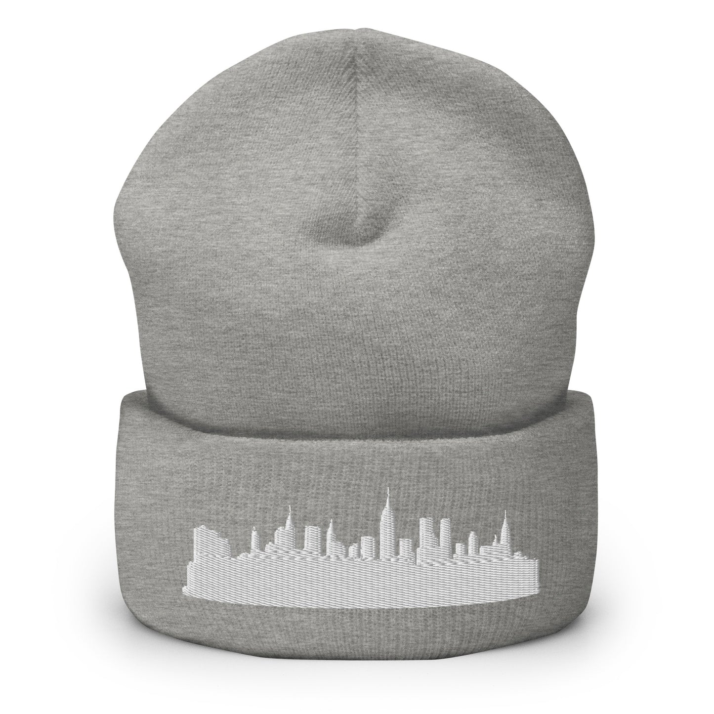 New York Edition Cuffed Beanie in heather gray—hypoallergenic athletic knit headwear | Our City |An Athlete Trains