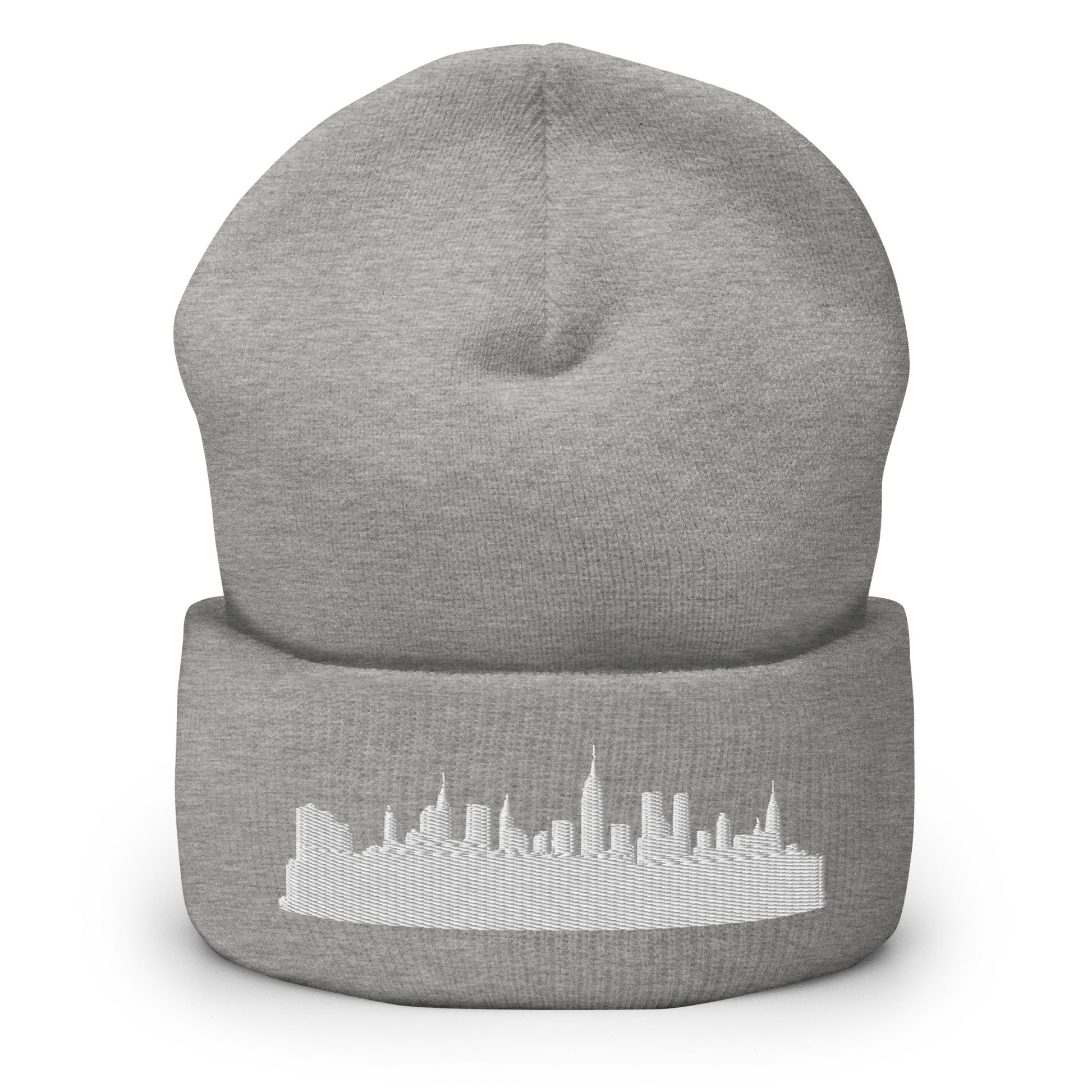 New York Edition Cuffed Beanie in heather gray—hypoallergenic athletic knit headwear | Our City |An Athlete Trains