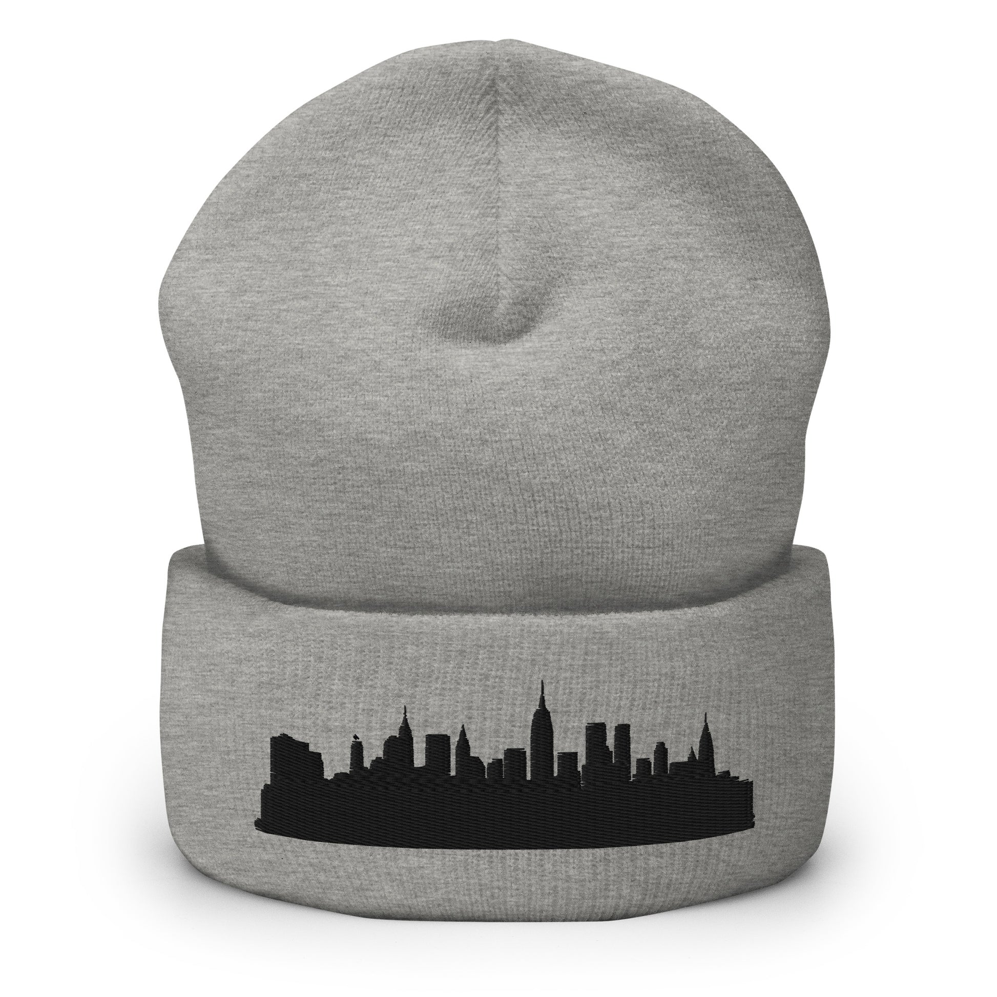New York Edition Cuffed Beanie in heather gray —hypoallergenic athletic knit headwear | Our City |An Athlete Trains