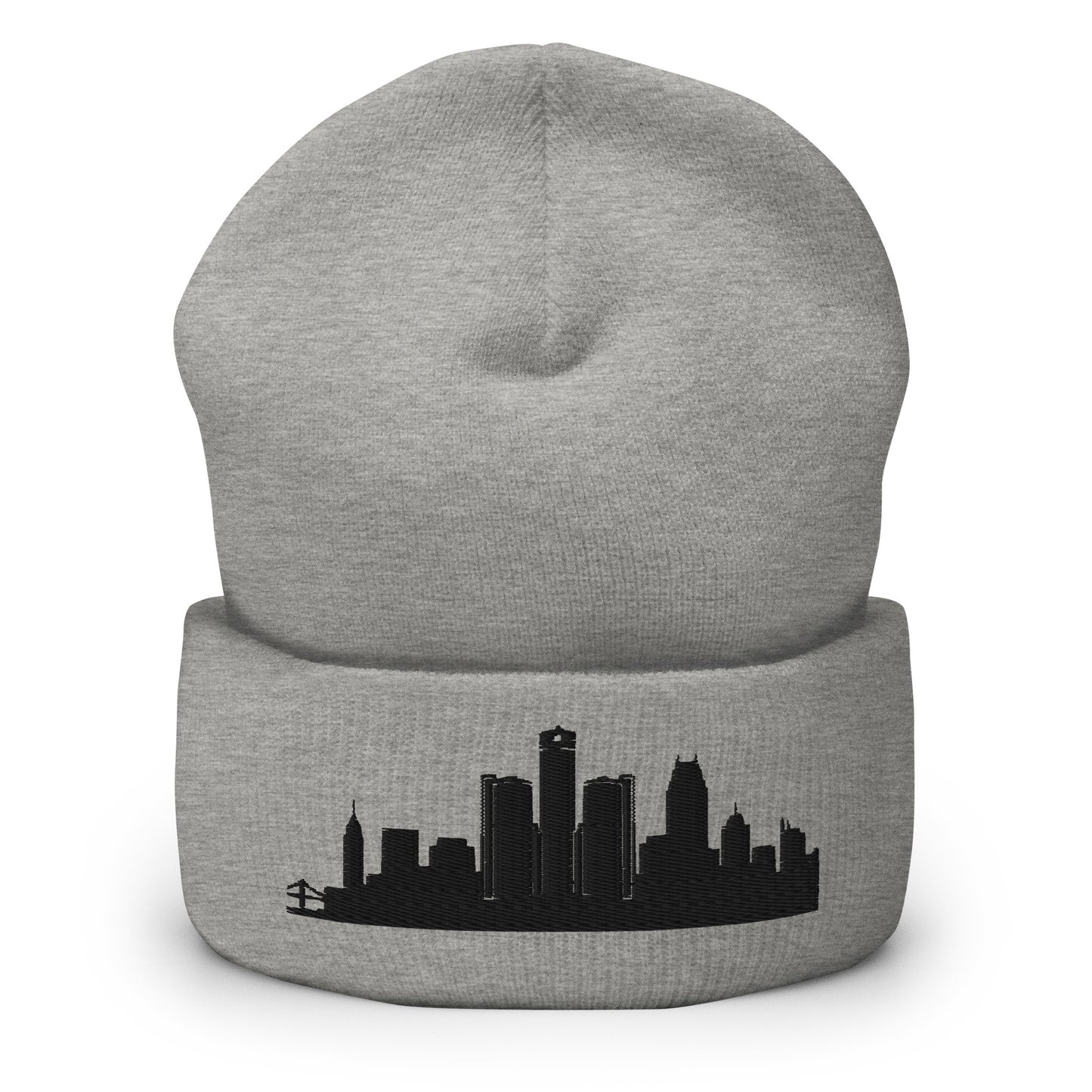 Detroit Edition Cuffed Beanie in heather gray —hypoallergenic athletic knit headwear | Our City |An Athlete Trains