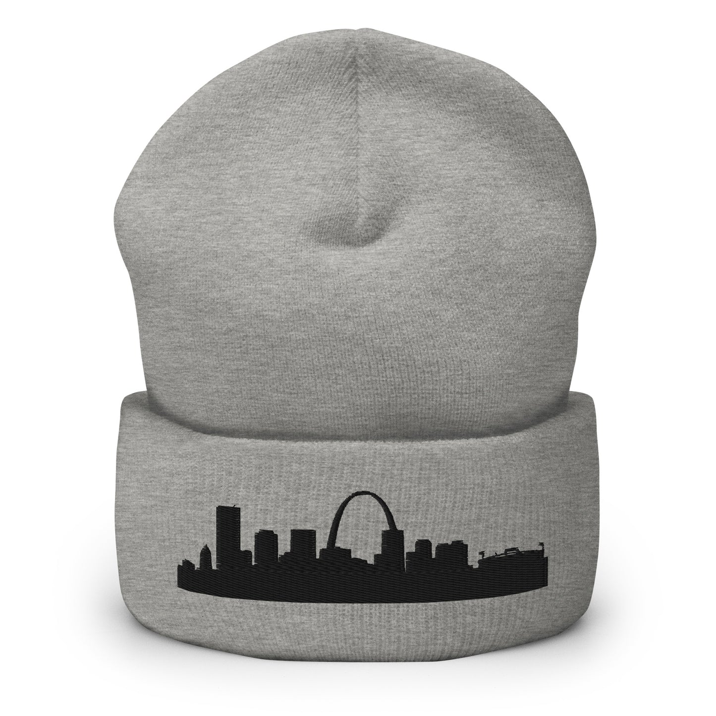 St. Louis Edition Cuffed Beanie in heather gray —hypoallergenic athletic knit headwear | Our City |An Athlete Trains