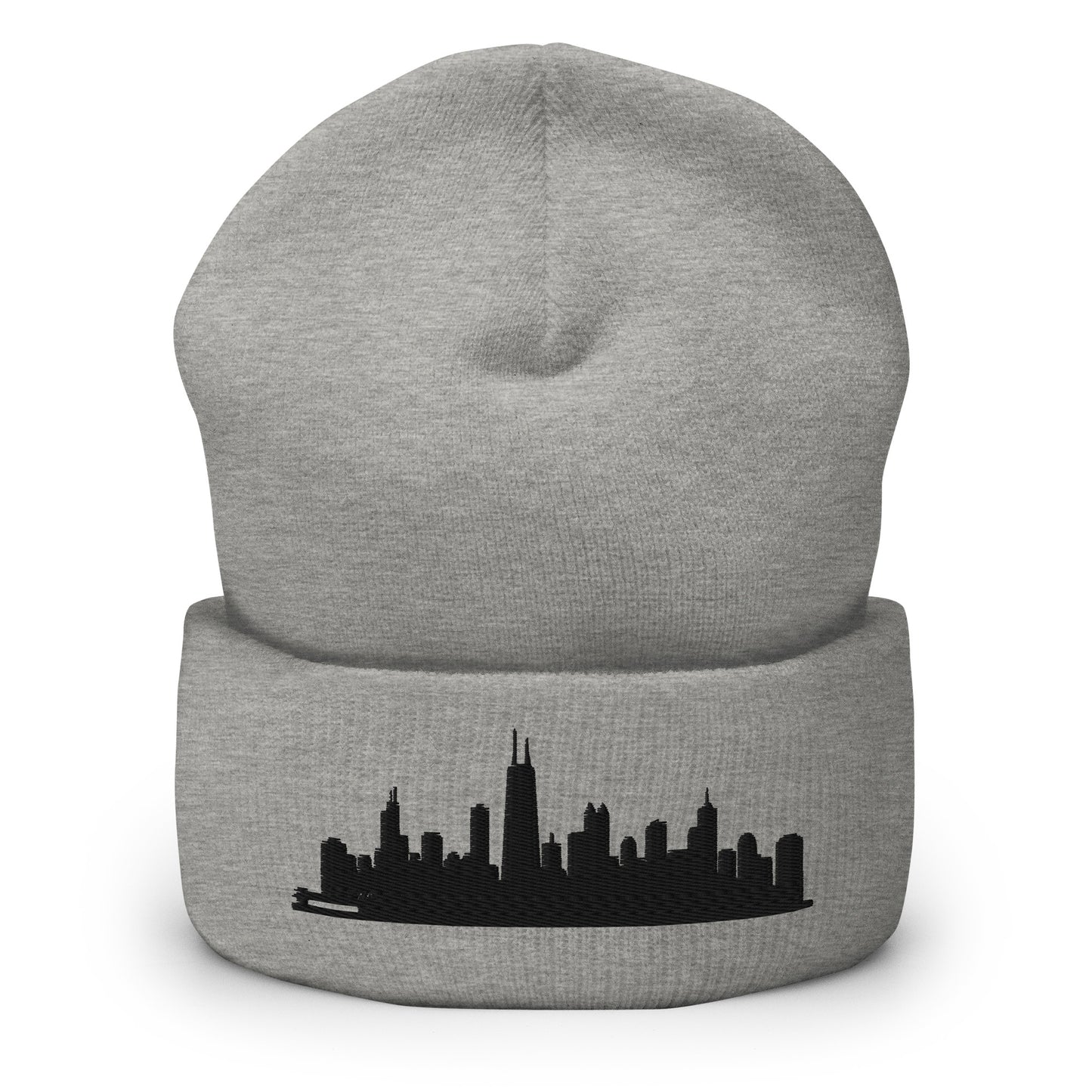 Chicago Edition Cuffed Beanie in heather gray —hypoallergenic athletic knit headwear | Our City |An Athlete Trains
