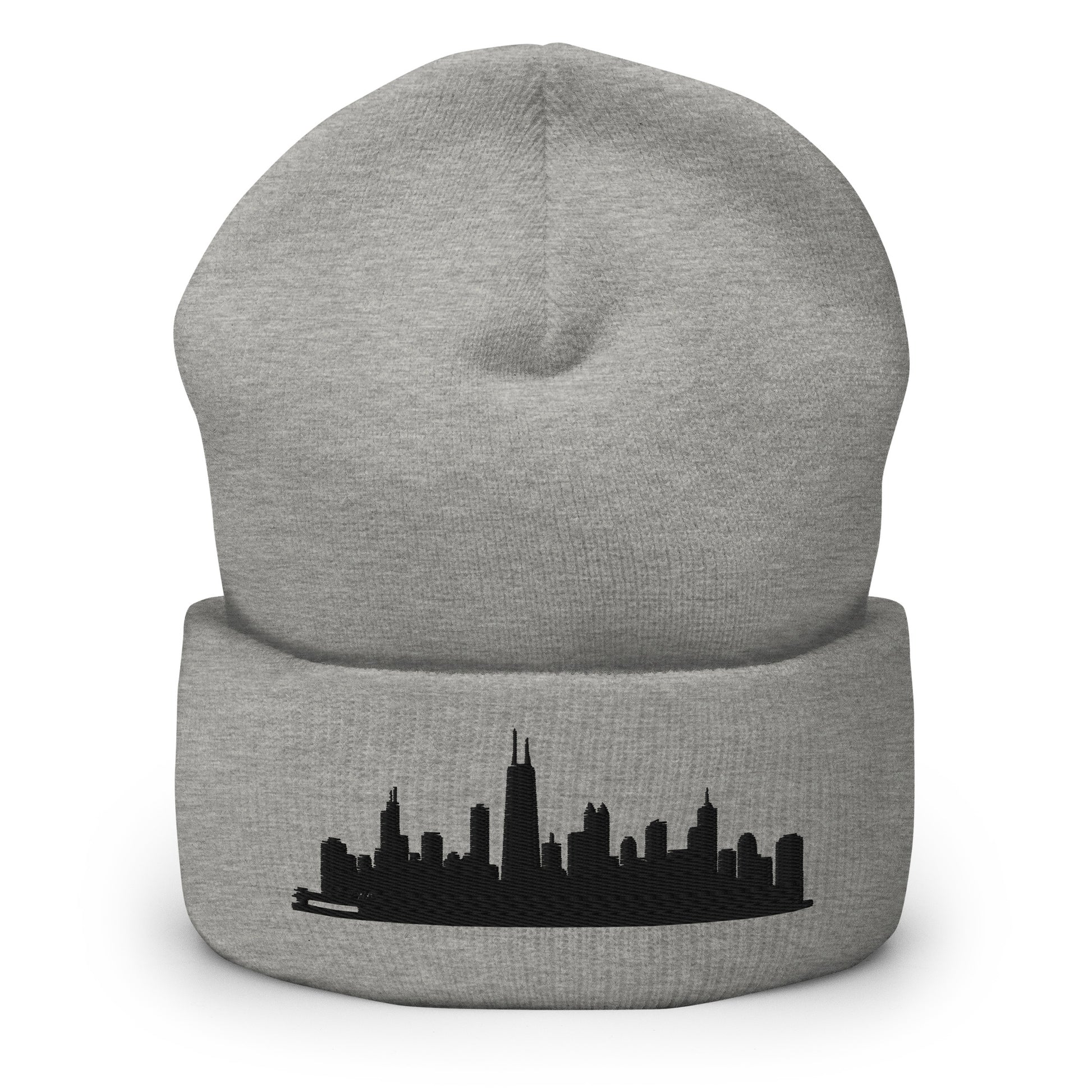 Chicago Edition Cuffed Beanie in heather gray —hypoallergenic athletic knit headwear | Our City |An Athlete Trains