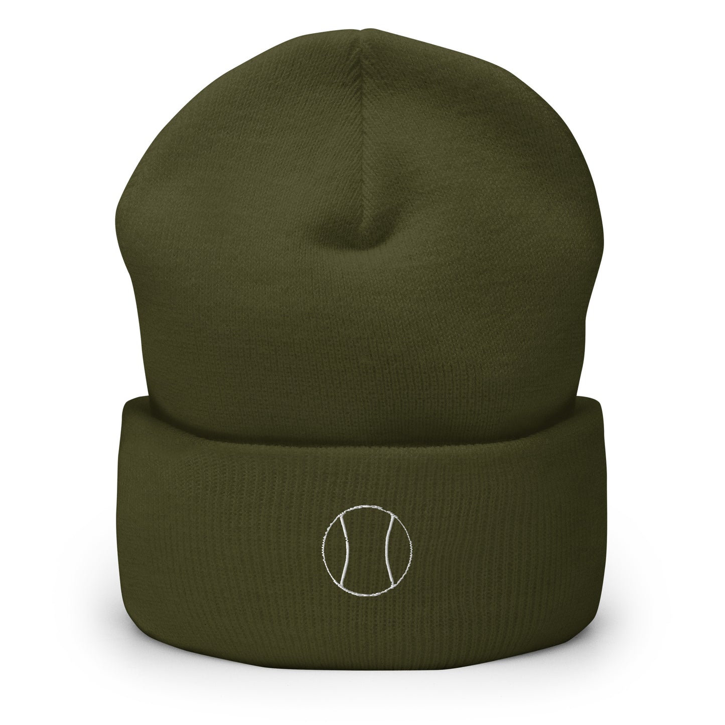 Tennis Edition cuffed beanie in olive - snug 100% turbo acrylic performance headwear for tennis players by An Athlete Trains | Our Game | An Athlete Trains 