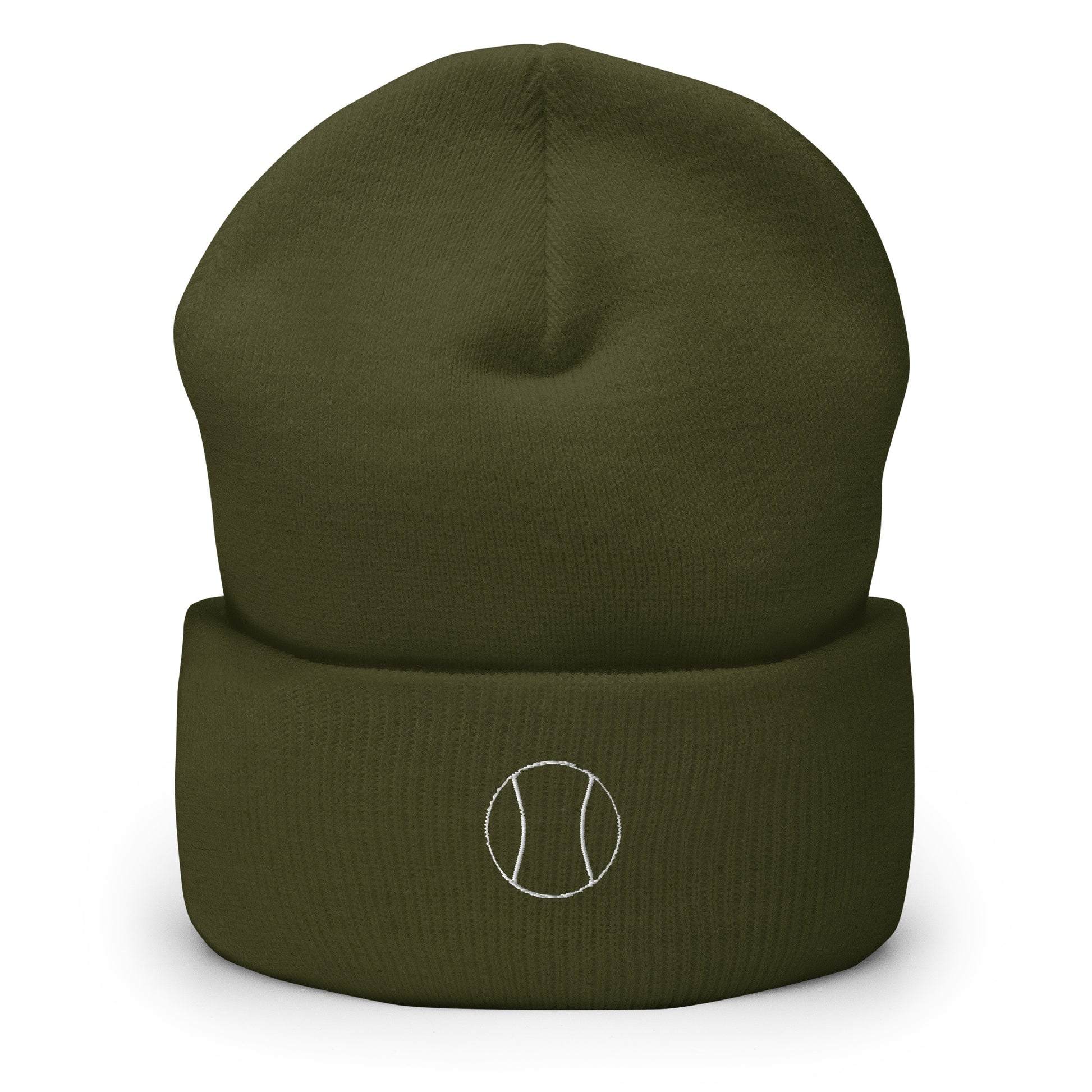 Tennis Edition cuffed beanie in olive - snug 100% turbo acrylic performance headwear for tennis players by An Athlete Trains | Our Game | An Athlete Trains 