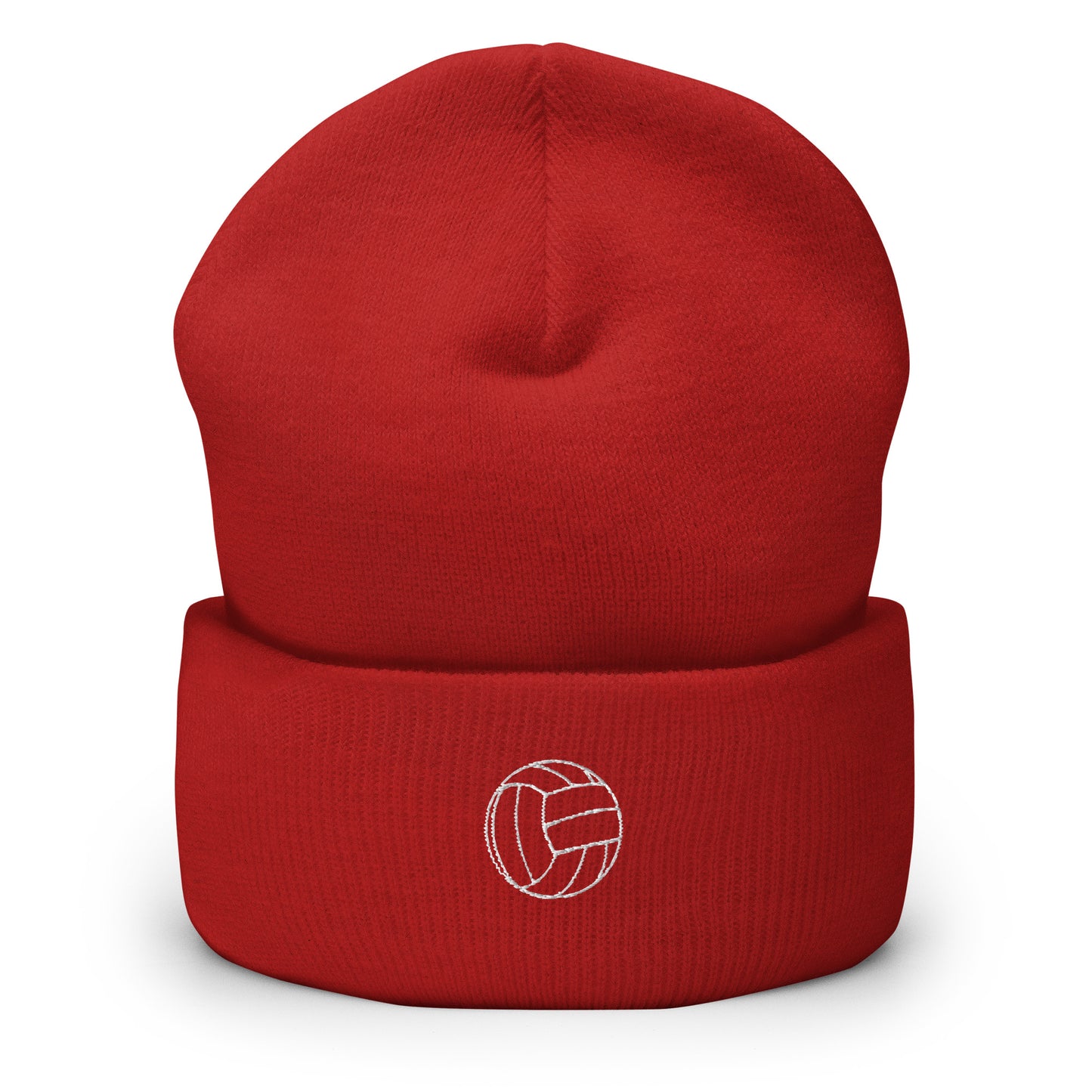 Volleyball Edition cuffed beanie in red—snug 100% turbo acrylic performance headwear for volleyball players by An Athlete Trains | Our Game