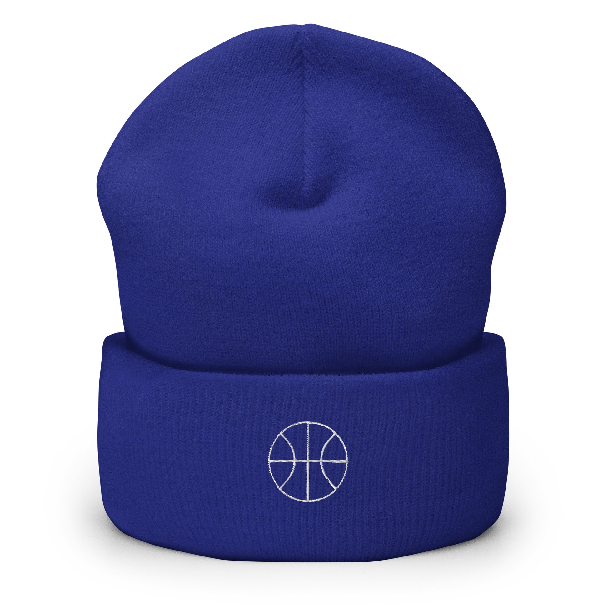 Basketball Edition cuffed beanie in Royal blue —snug 100% turbo acrylic performance headwear for basketball players by An Athlete Trains | Our Game