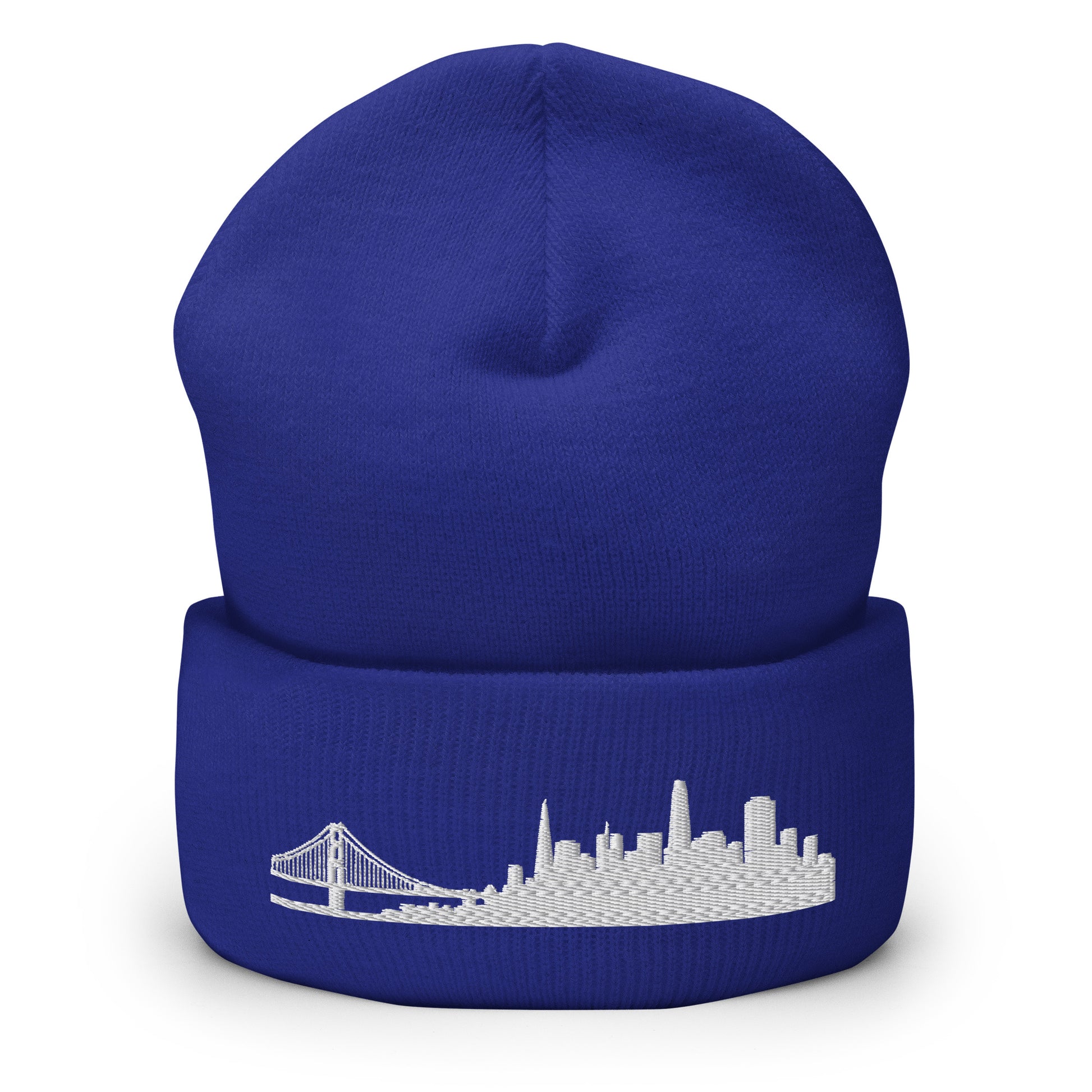 San Francisco Edition Cuffed Beanie in royal blue —hypoallergenic athletic knit headwear | Our City |An Athlete Trains