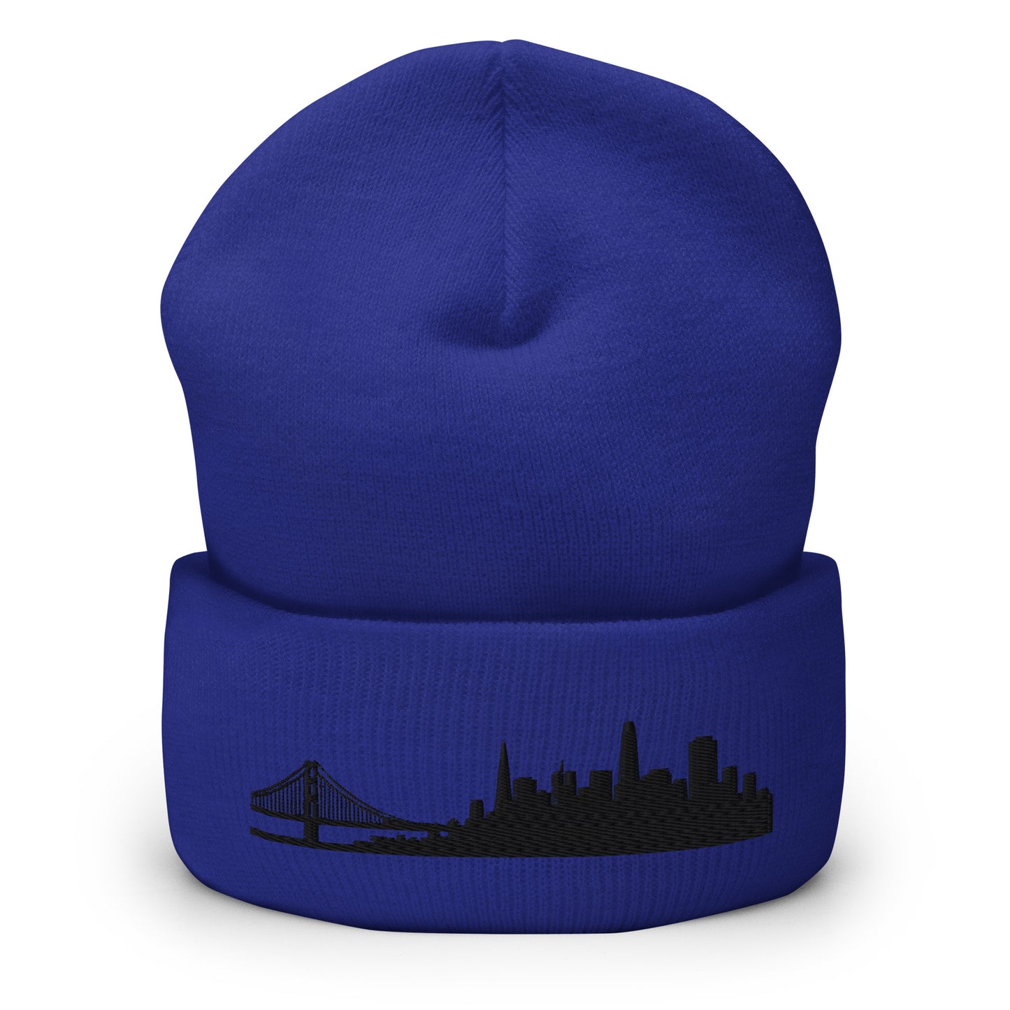 San Francisco Edition Cuffed Beanie in royal blue —hypoallergenic athletic knit headwear | Our City |An Athlete Trains