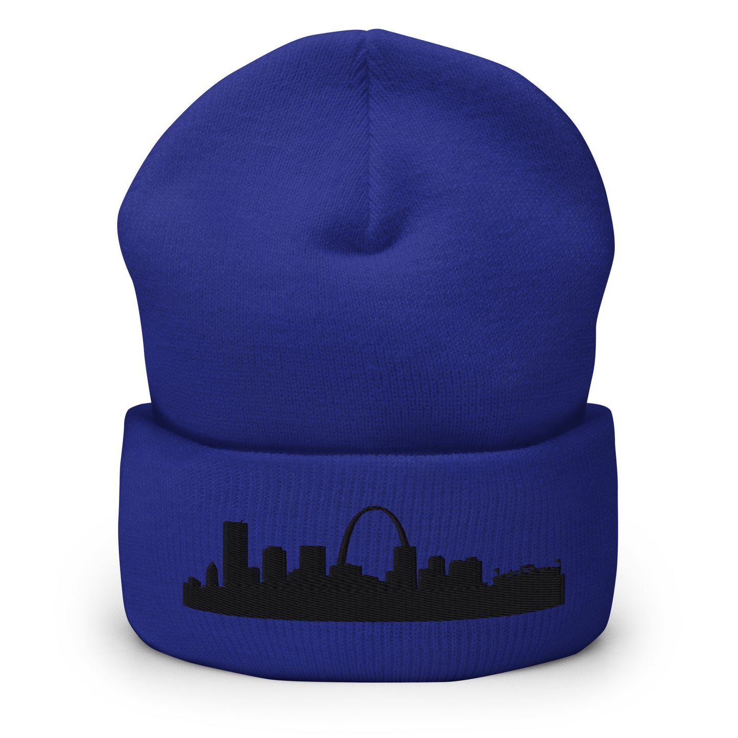 St. Louis Edition Cuffed Beanie in royal blue —hypoallergenic athletic knit headwear | Our City |An Athlete Trains