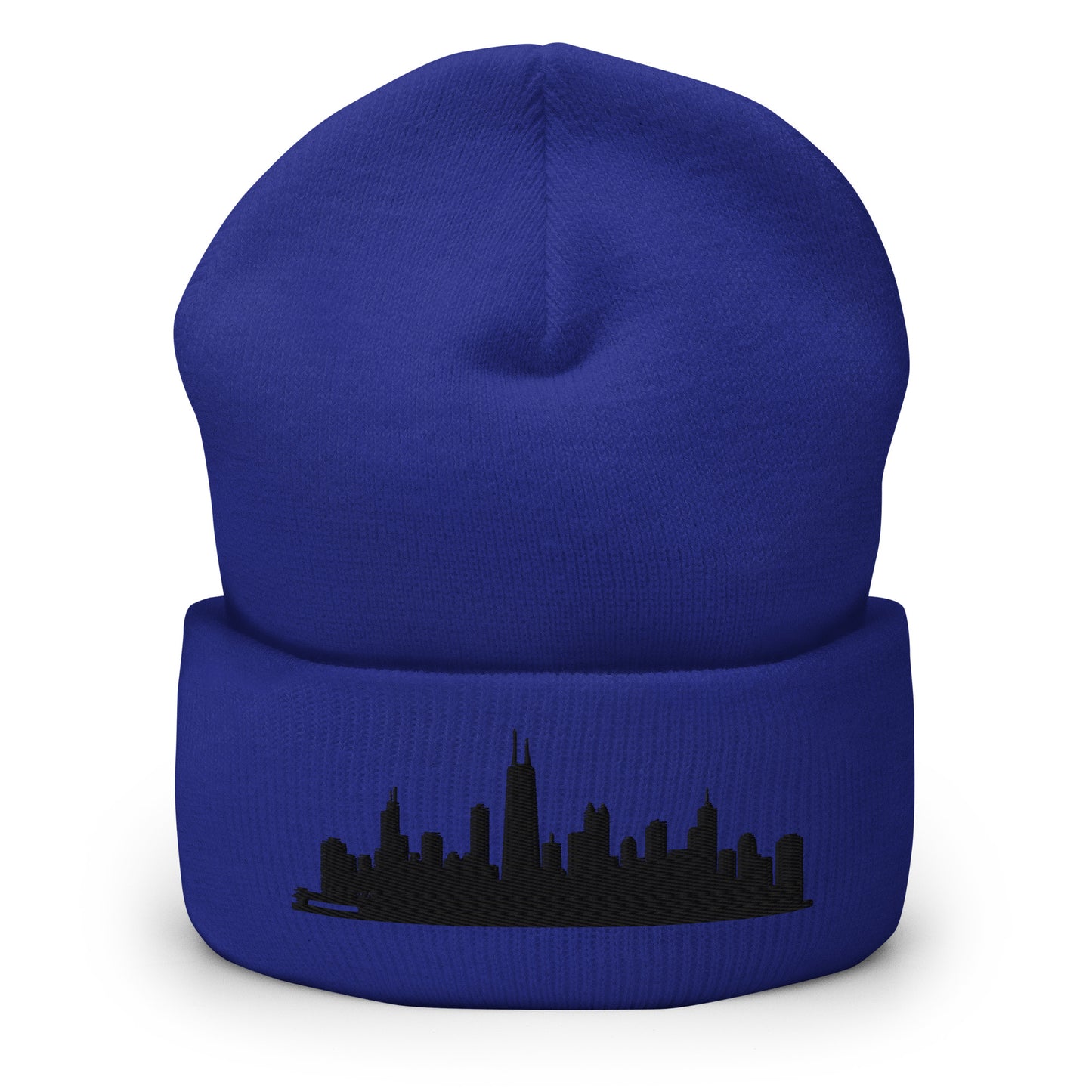 Chicago Edition Cuffed Beanie in royal blue —hypoallergenic athletic knit headwear | Our City |An Athlete Trains