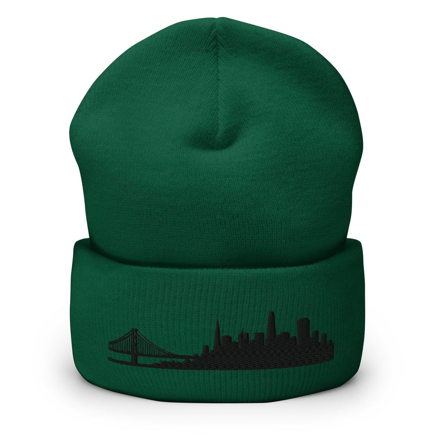 San Francisco Edition Cuffed Beanie in spruce green —hypoallergenic athletic knit headwear | Our City |An Athlete Trains