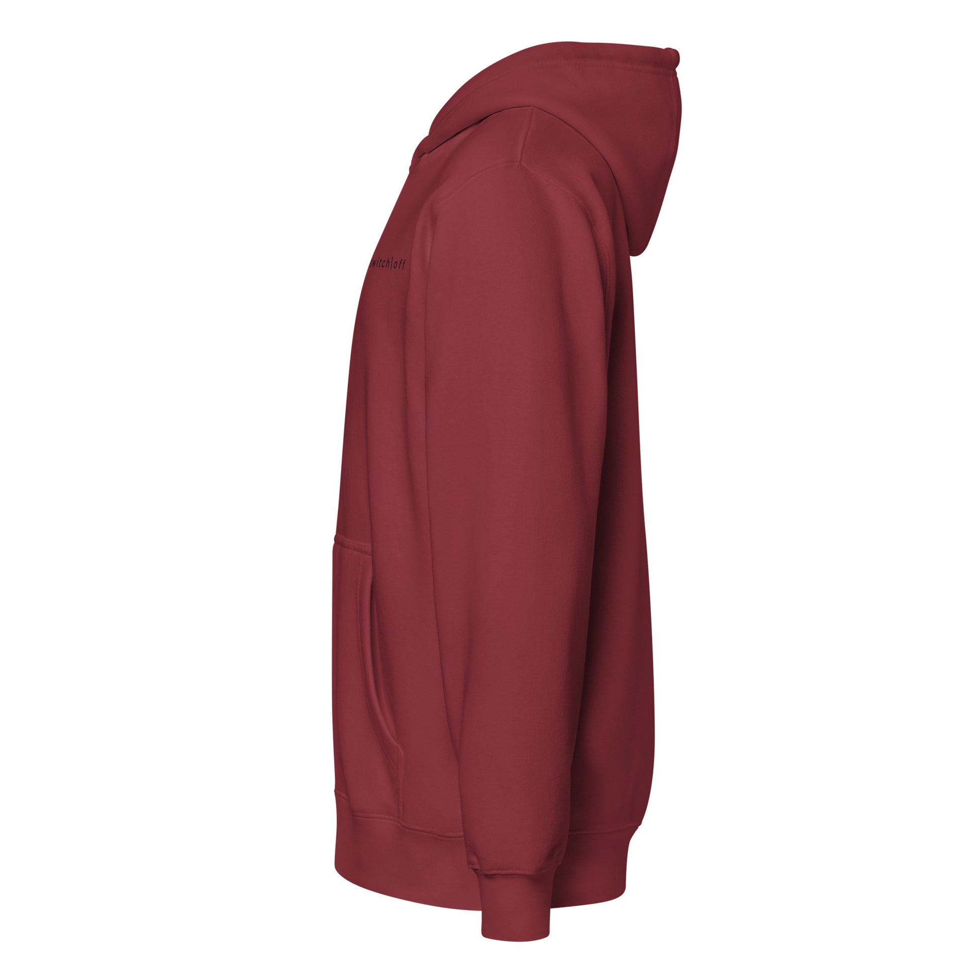 Warm fleece full zip hoodie in 8 oz hoodie in burgundy with black switch\off and logo embroidery - An Athlete Trains.