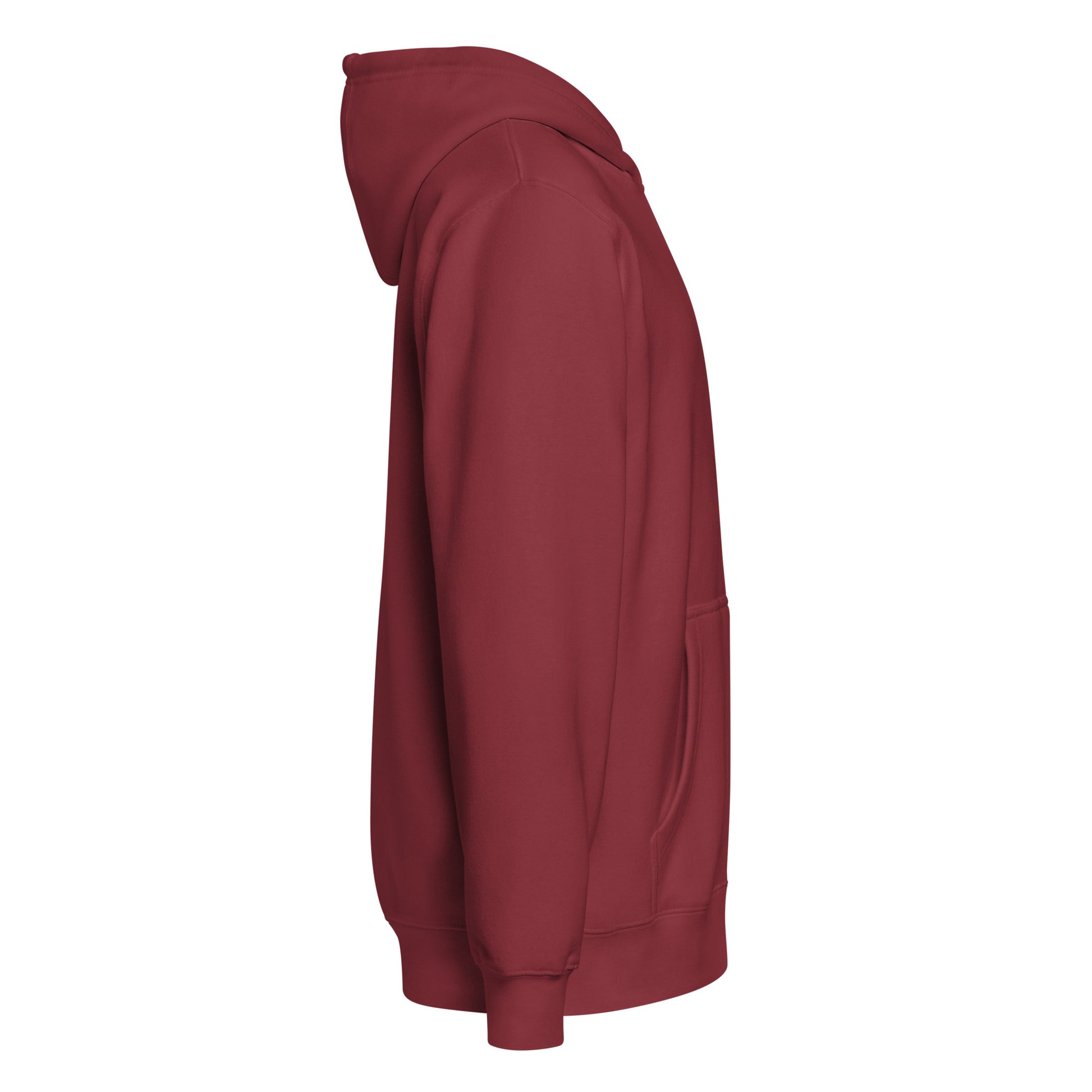 Warm fleece full zip hoodie in 8 oz hoodie in burgundy with black switch\off and logo embroidery - An Athlete Trains.