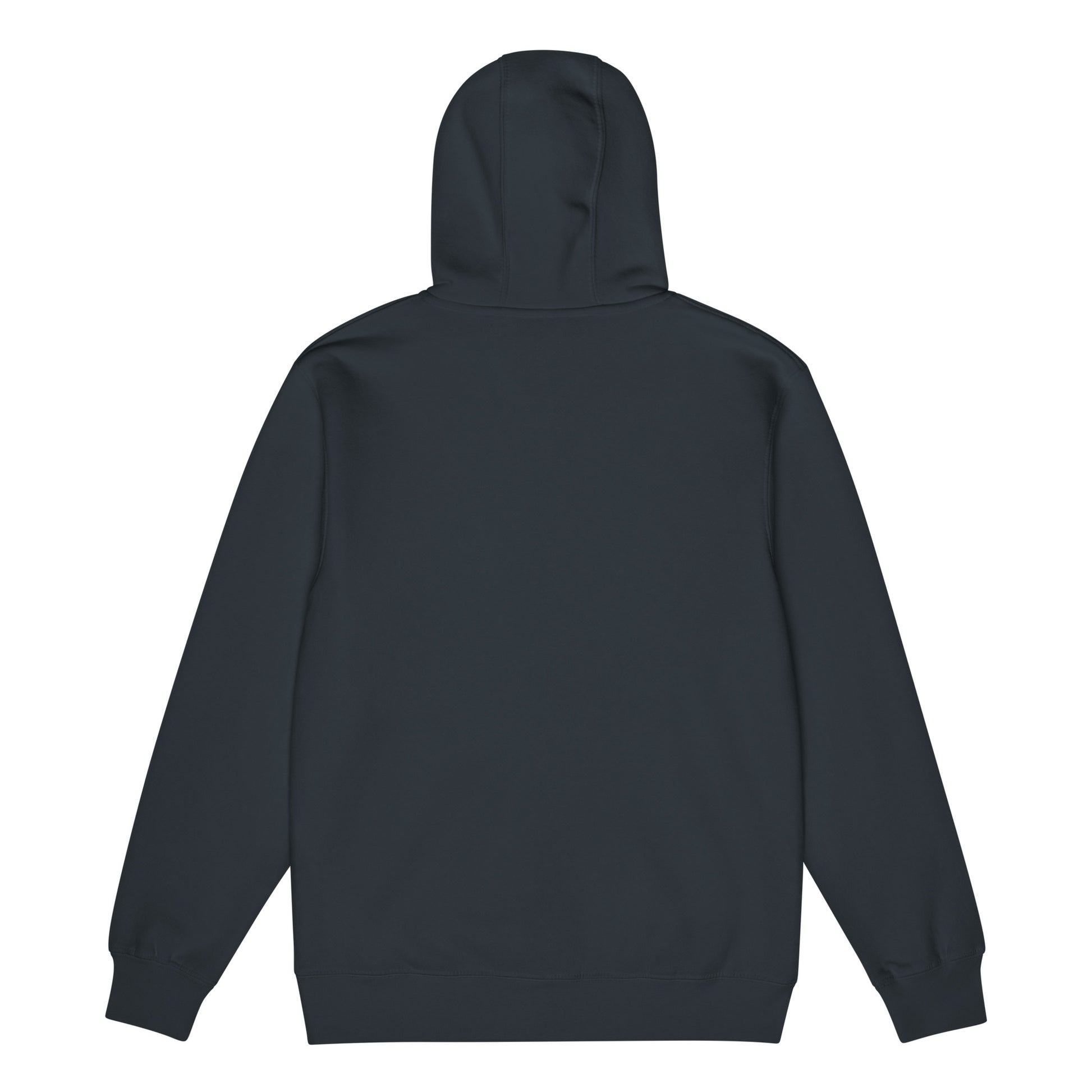 Warm fleece full zip hoodie in 8 oz hoodie in navy with gray switch\off and logo embroidery - An Athlete Trains.