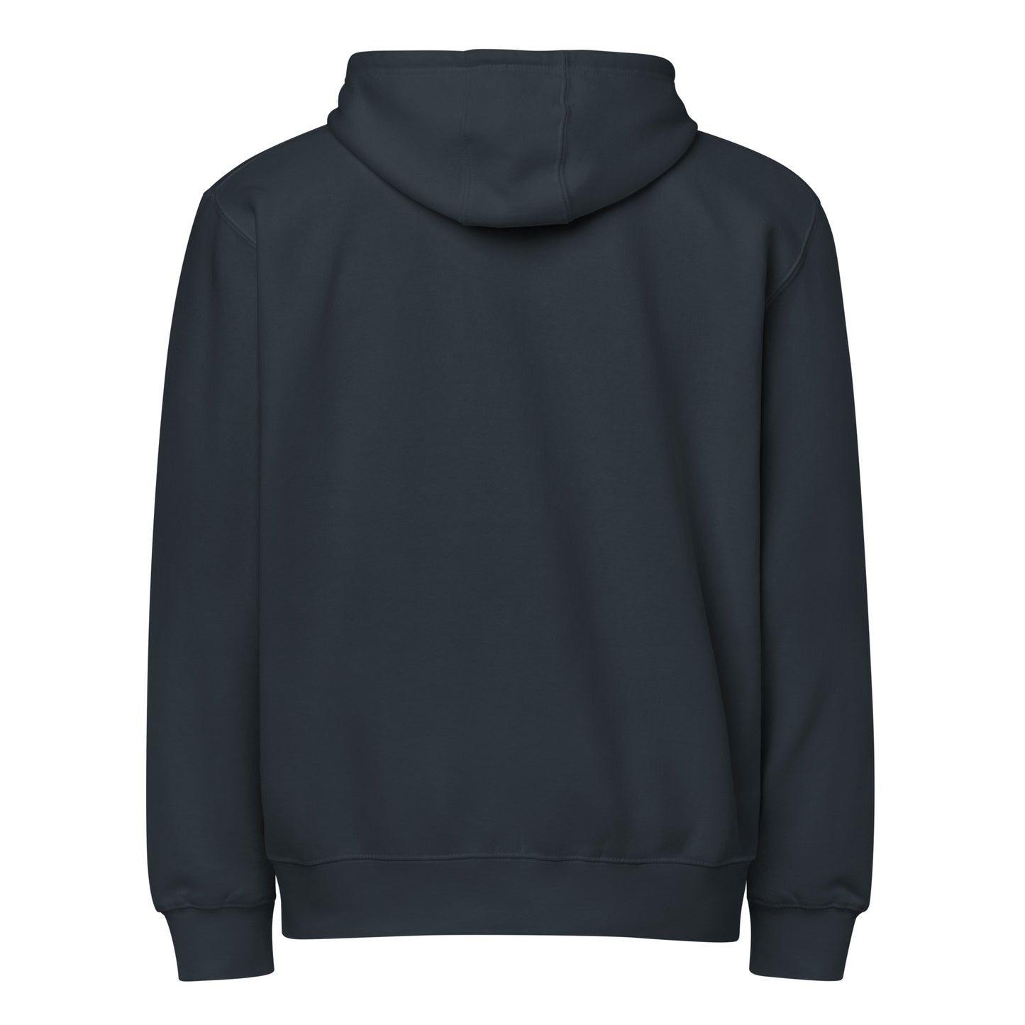 Warm fleece full zip hoodie in 8 oz hoodie in navy with gray switch\off and logo embroidery - An Athlete Trains.