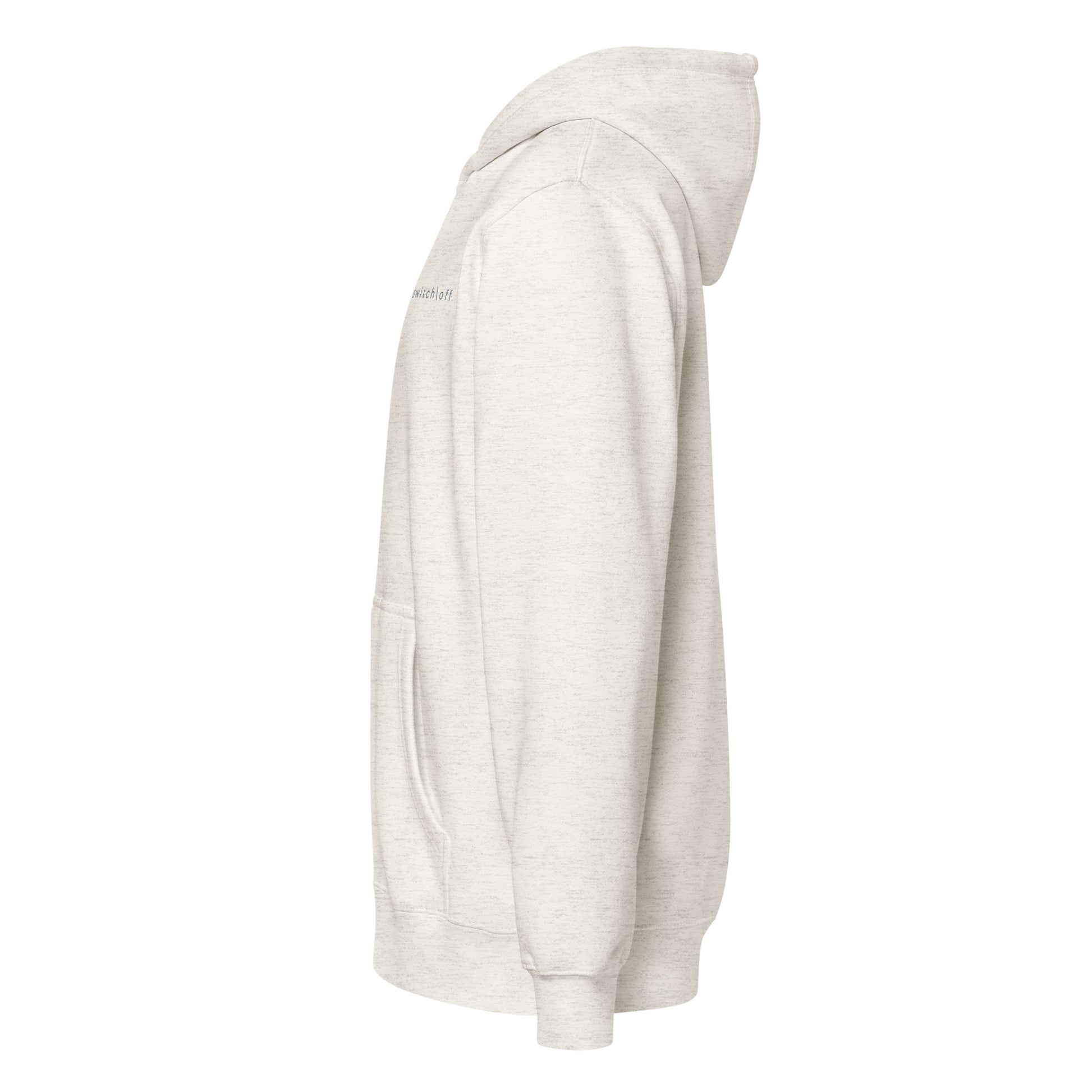 Warm fleece full zip hoodie in 8 oz hoodie in oatmeal with gray switch\off and logo embroidery - An Athlete Trains.