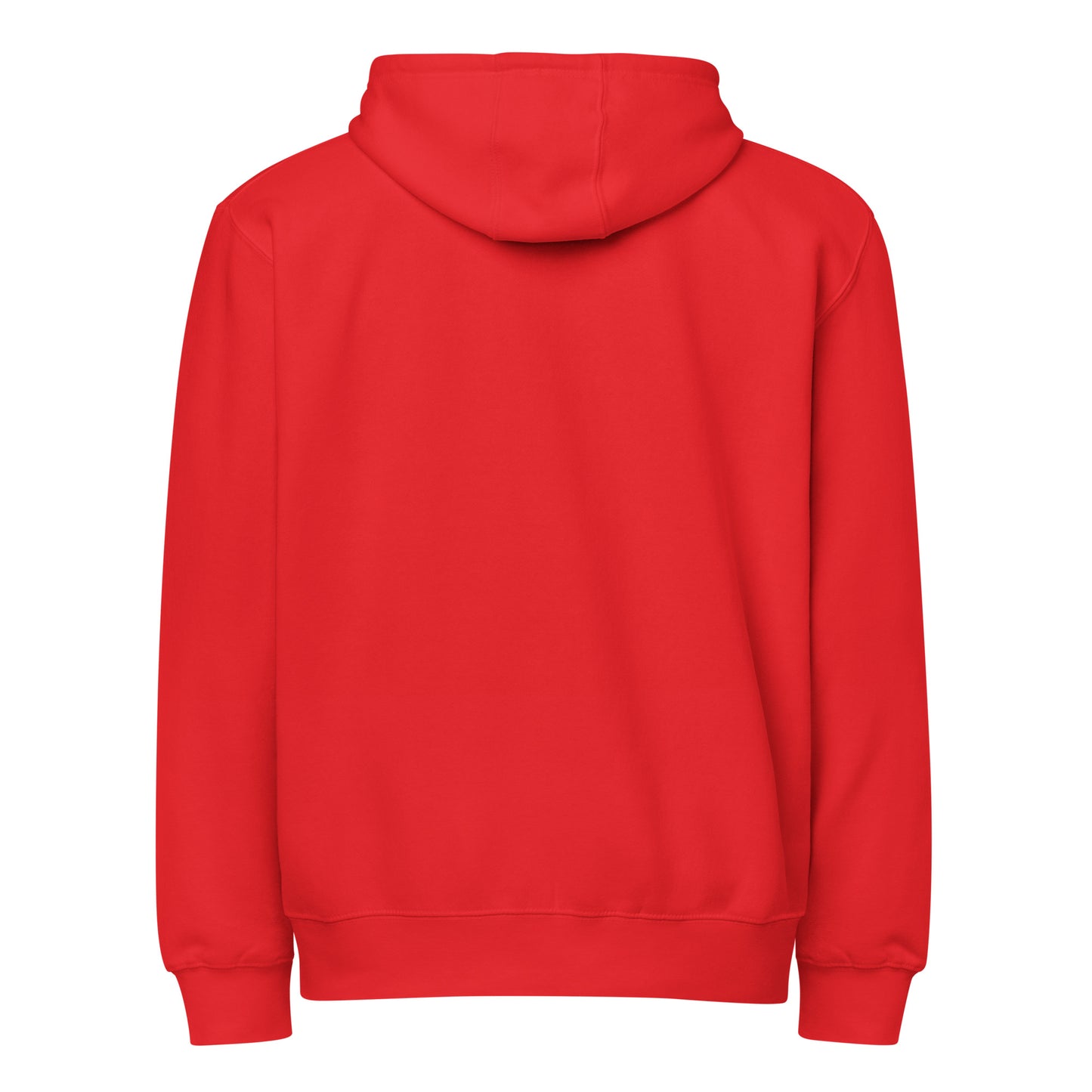 Warm fleece full zip hoodie in 8 oz hoodie in red with black switch\off and logo embroidery - An Athlete Trains.