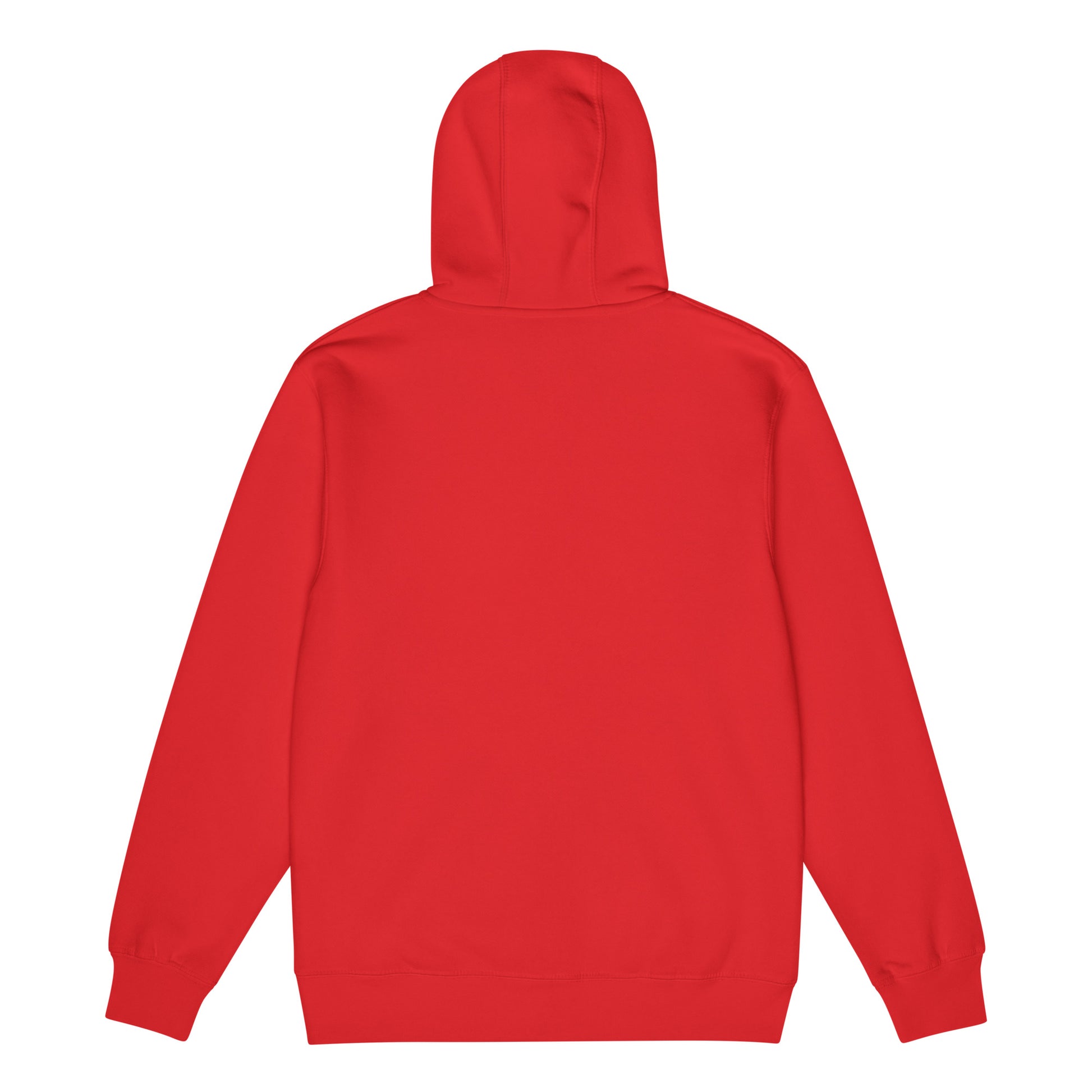 Warm fleece full zip hoodie in 8 oz hoodie in red with gray switch\off and logo embroidery - An Athlete Trains.
