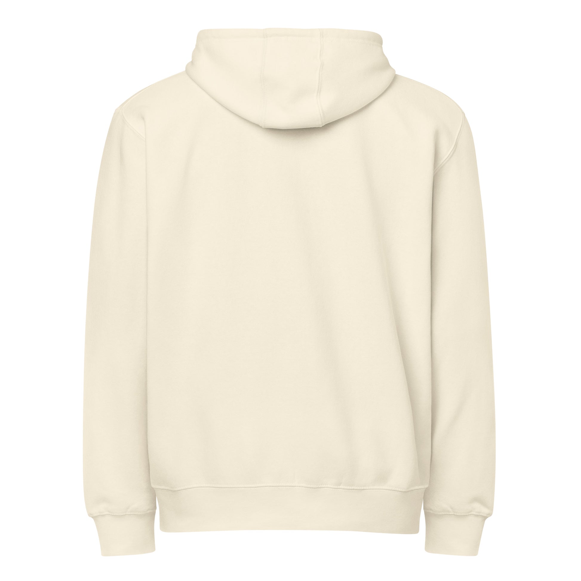 Warm fleece full zip hoodie in 8 oz hoodie in sandshell with black switch\off and logo embroidery - An Athlete Trains.