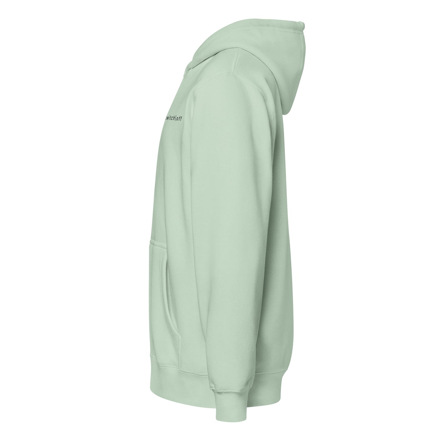 Warm fleece full zip hoodie in 8 oz hoodie in seafoam green with black switch\off and logo embroidery - An Athlete Trains.