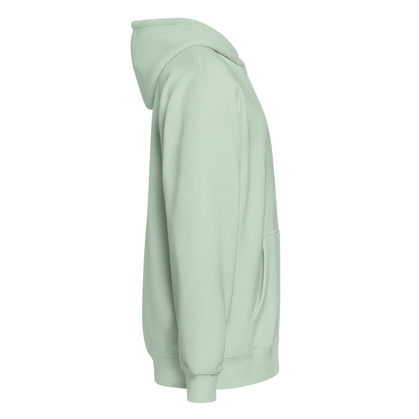 Warm fleece full zip hoodie in 8 oz hoodie in seafoam green with gray switch\off and logo embroidery - An Athlete Trains.