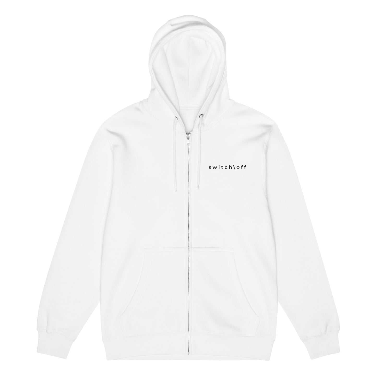 Warm fleece full zip hoodie in 8 oz hoodie in red with white switch\off and logo embroidery - An Athlete Trains.