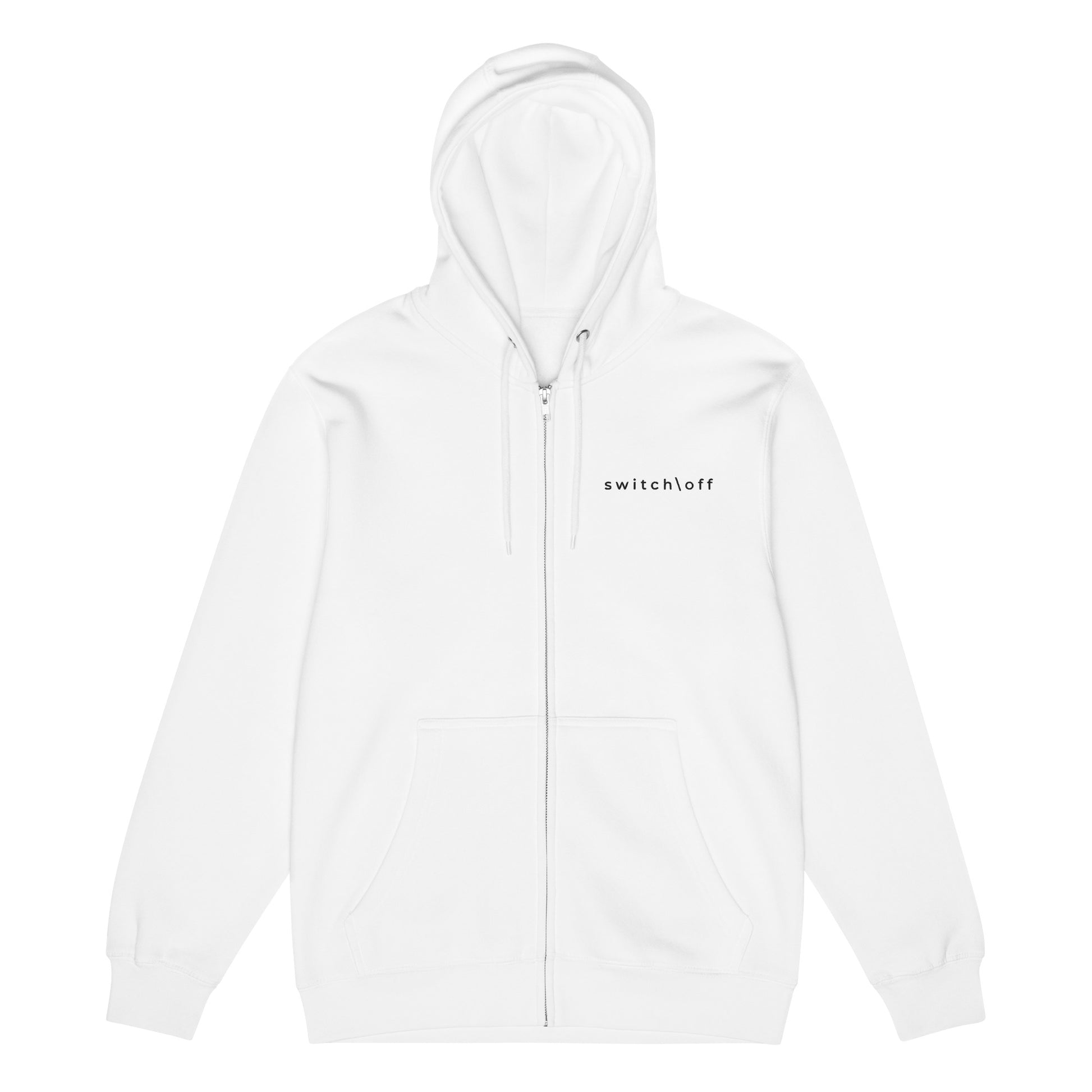 Warm fleece full zip hoodie in 8 oz hoodie in red with white switch\off and logo embroidery - An Athlete Trains.