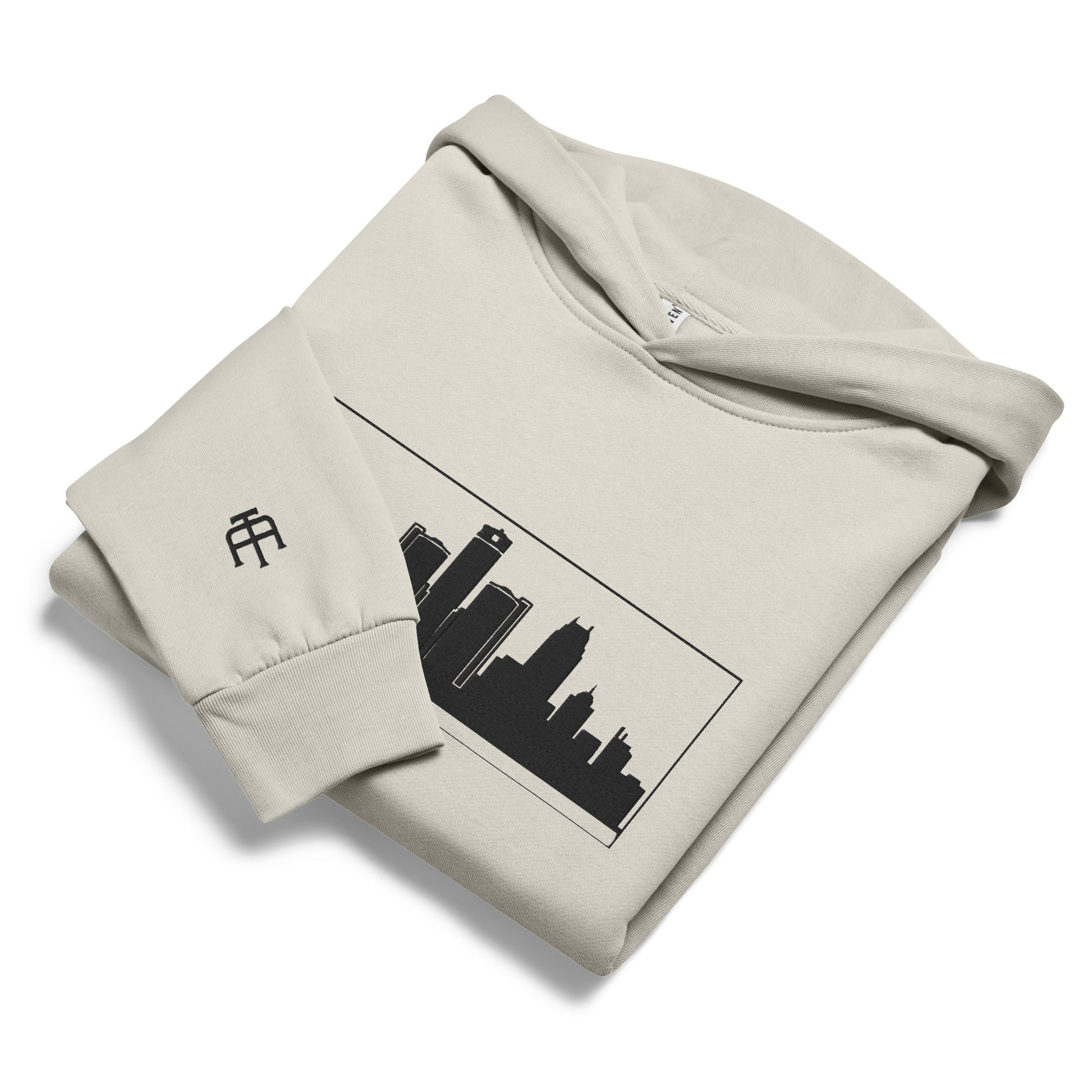 Lunar Rock color Detroit Edition 10oz heavyweight urban hoodie with structured fit and embroidered Detroit skyline | Our City | An Athlete Trains