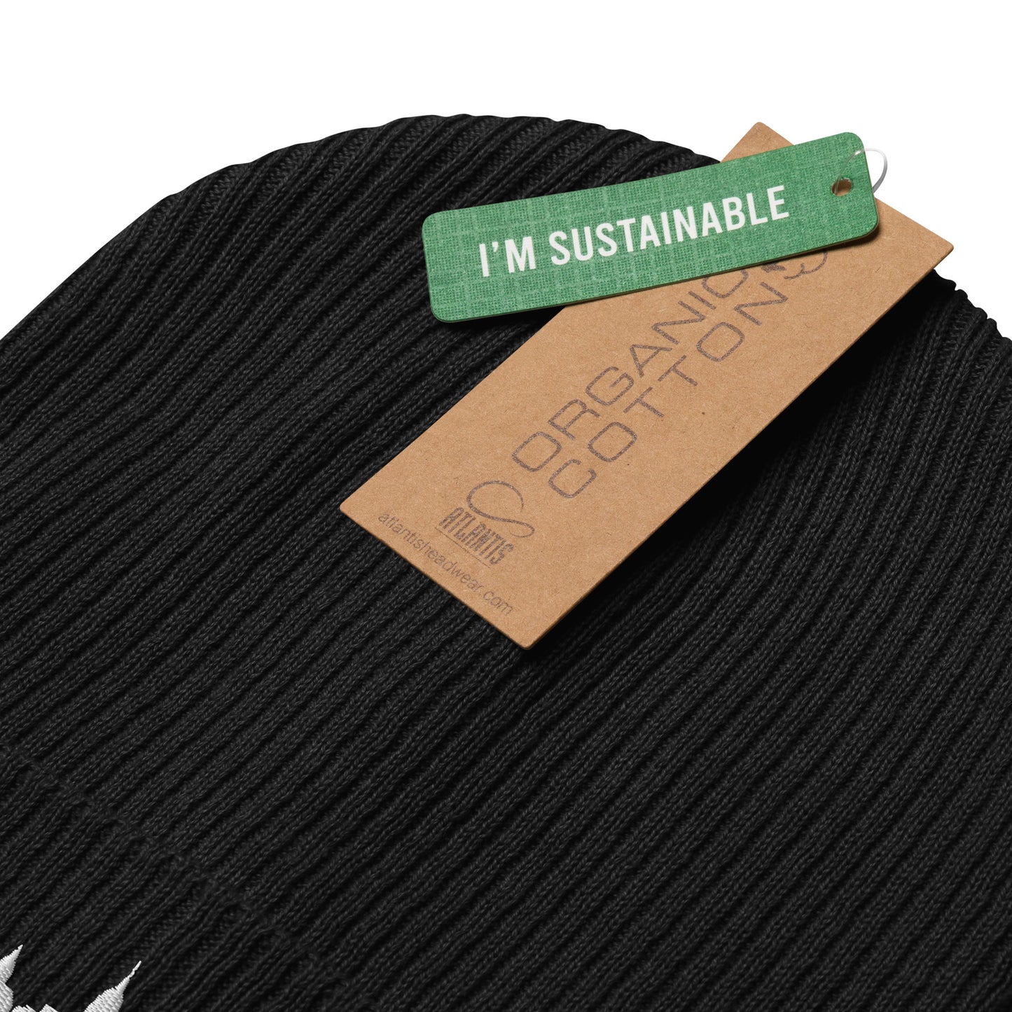 New York Edition Organic Ribbed Beanie in black with premium white embroidery | Our City | An Athlete Trains
