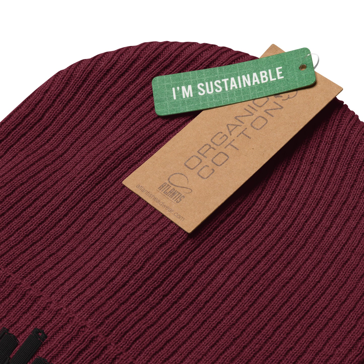 Detroit Edition Organic Ribbed Beanie in burgundy with premium black embroidery | Our City | An Athlete Trains