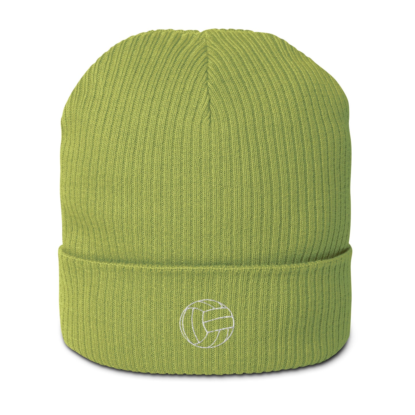Volleyball Edition organic ribbed beanie in leaf green made from 100% natural cotton — Our Game collection by An Athlete Trains