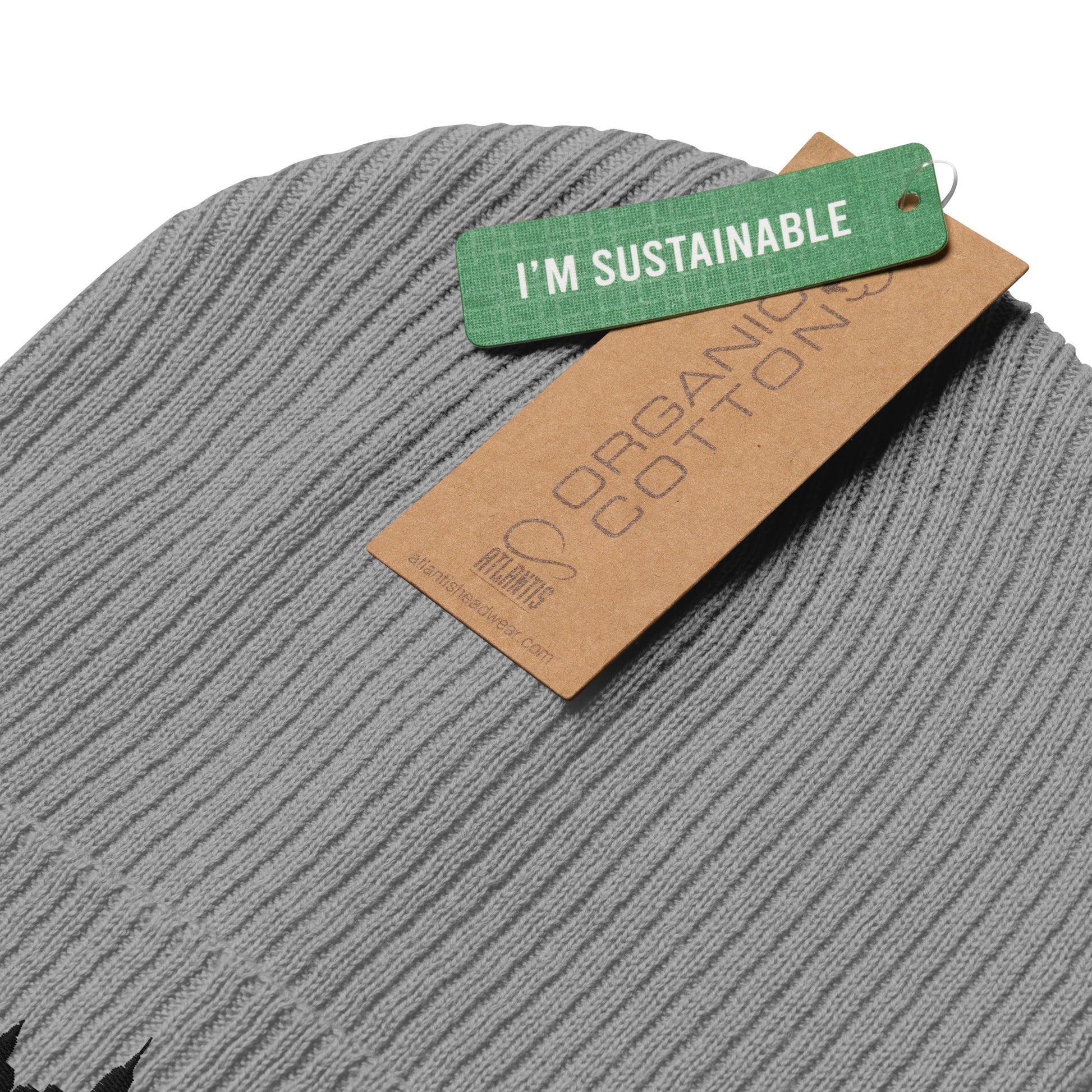 New York Edition Organic Ribbed Beanie in gray with premium black embroidery | Our City | An Athlete Trains