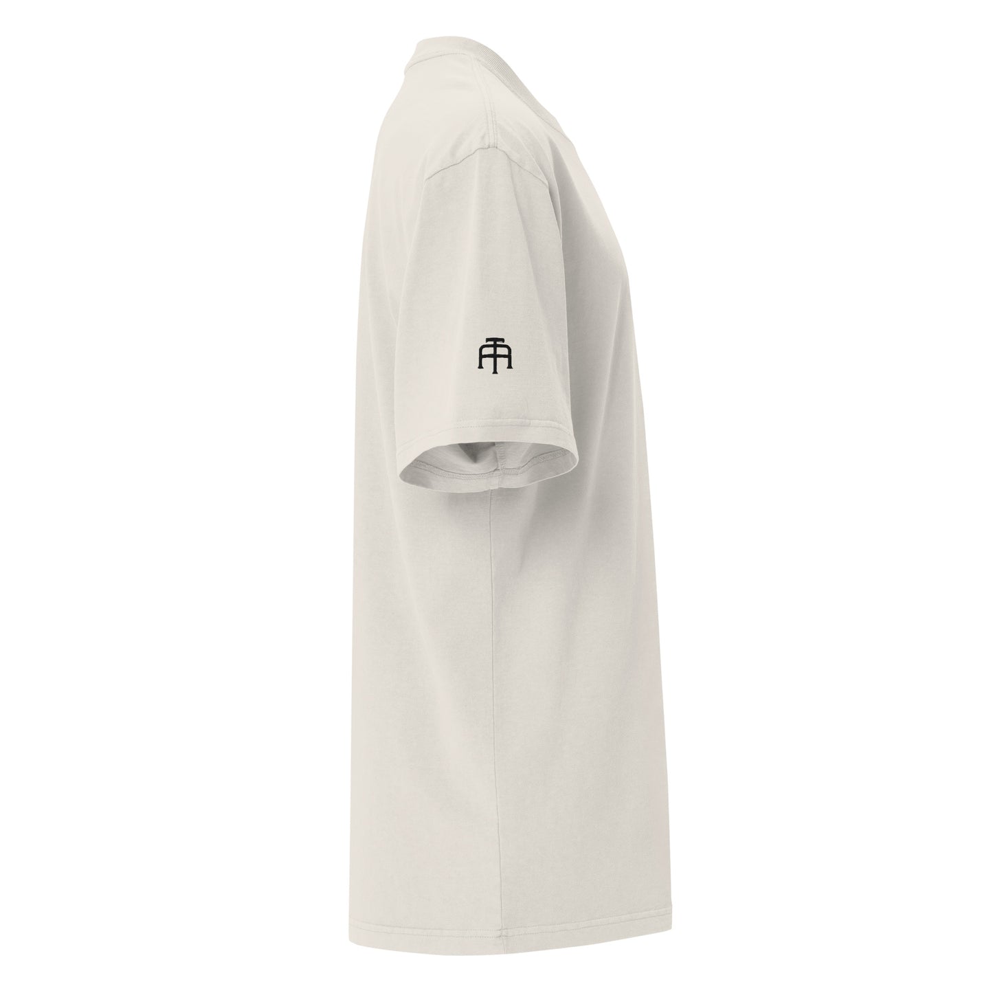 Vintage-style faded oversized t-shirt in faded bone with black switch\off embroidery - An Athlete Trains.