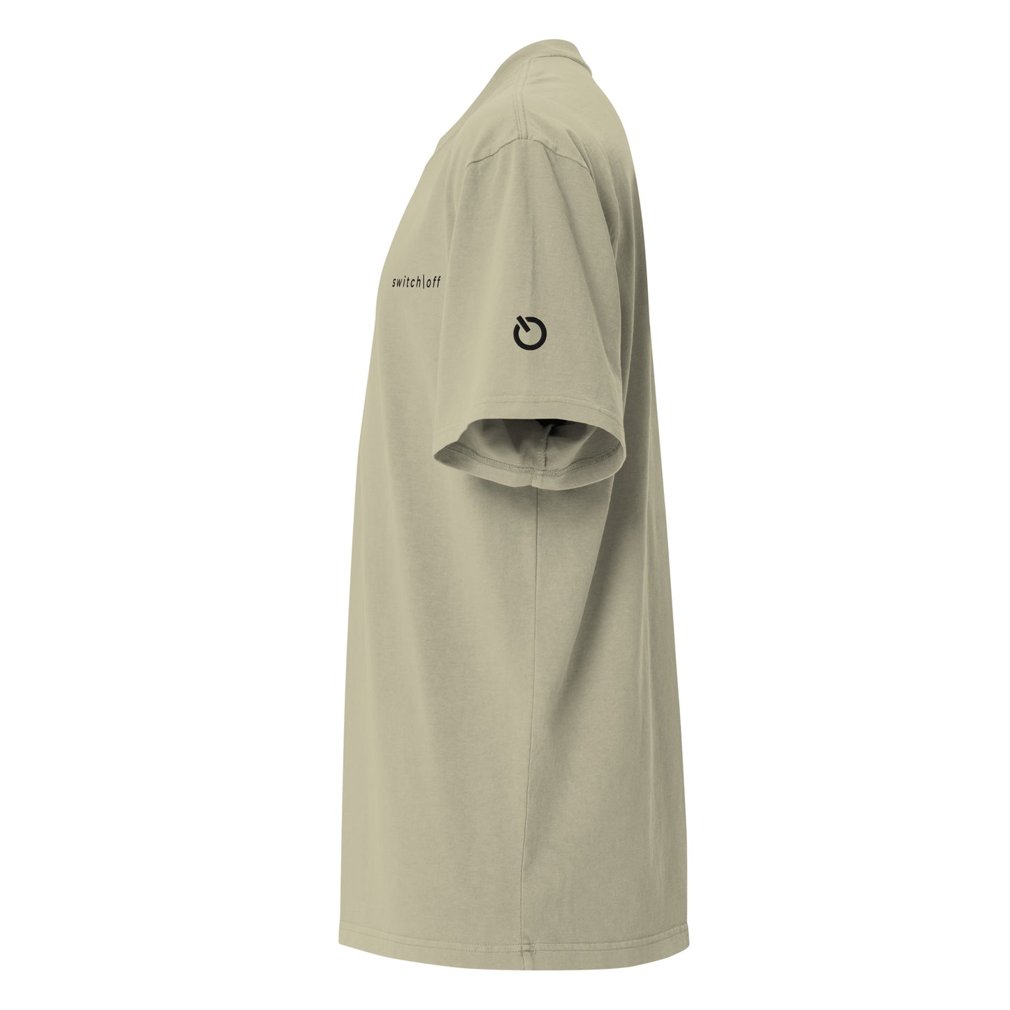 Vintage-style faded oversized t-shirt in faded eucalyptus with black switch\off embroidery - An Athlete Trains.