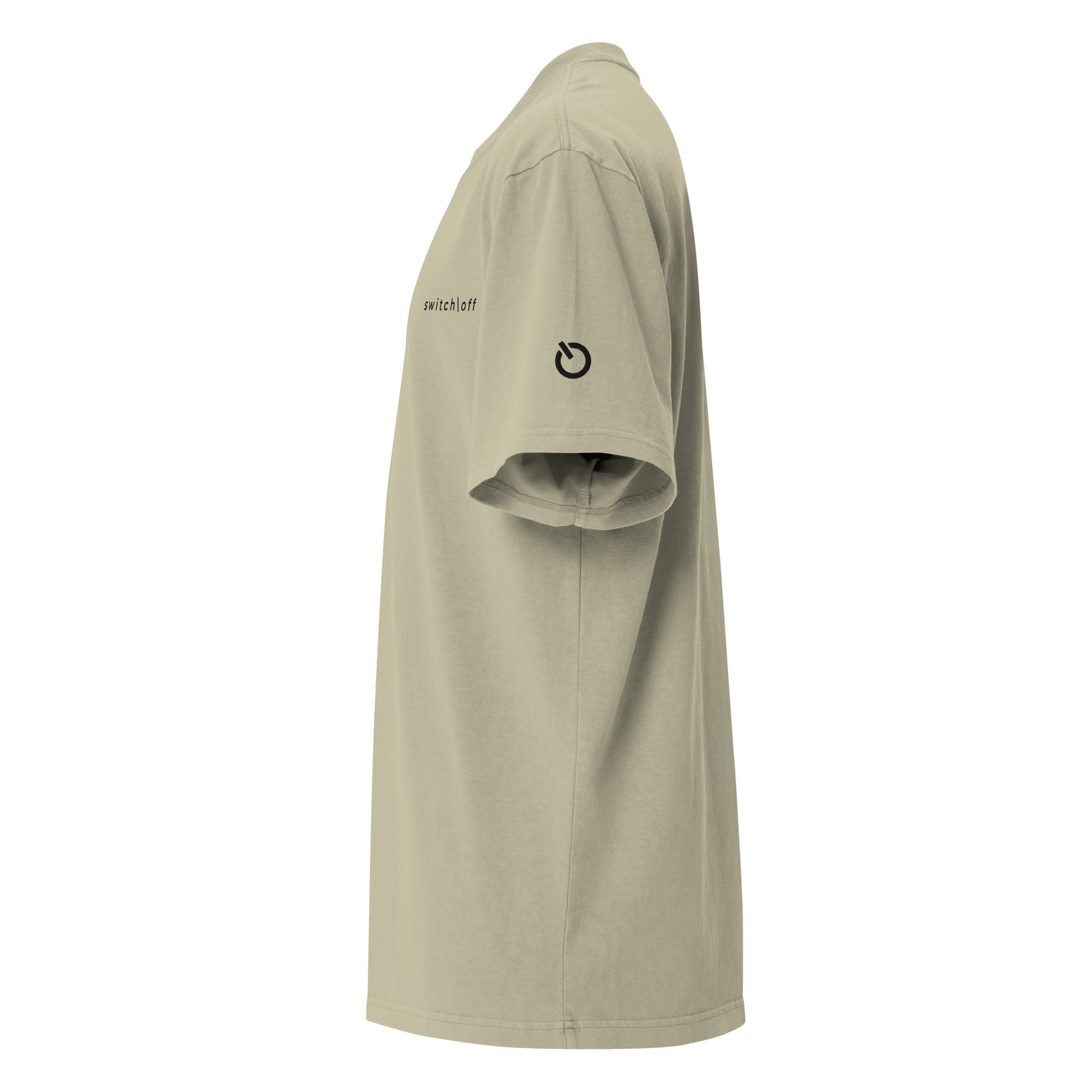 Vintage-style faded oversized t-shirt in faded eucalyptus with black switch\off embroidery - An Athlete Trains.