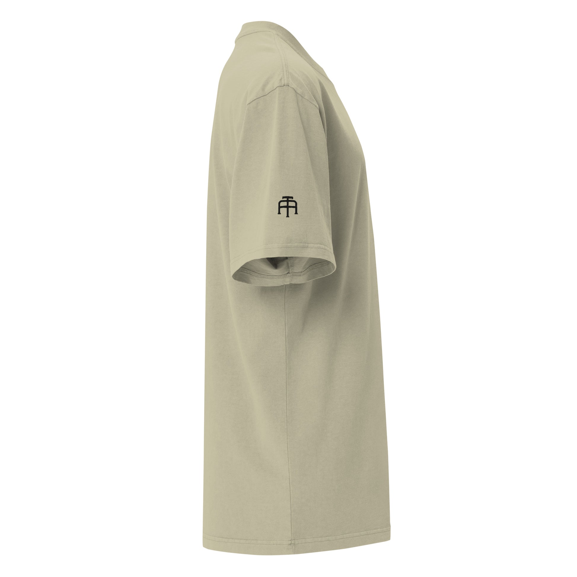 Vintage-style faded oversized t-shirt in faded eucalyptus with black switch\off embroidery - An Athlete Trains.